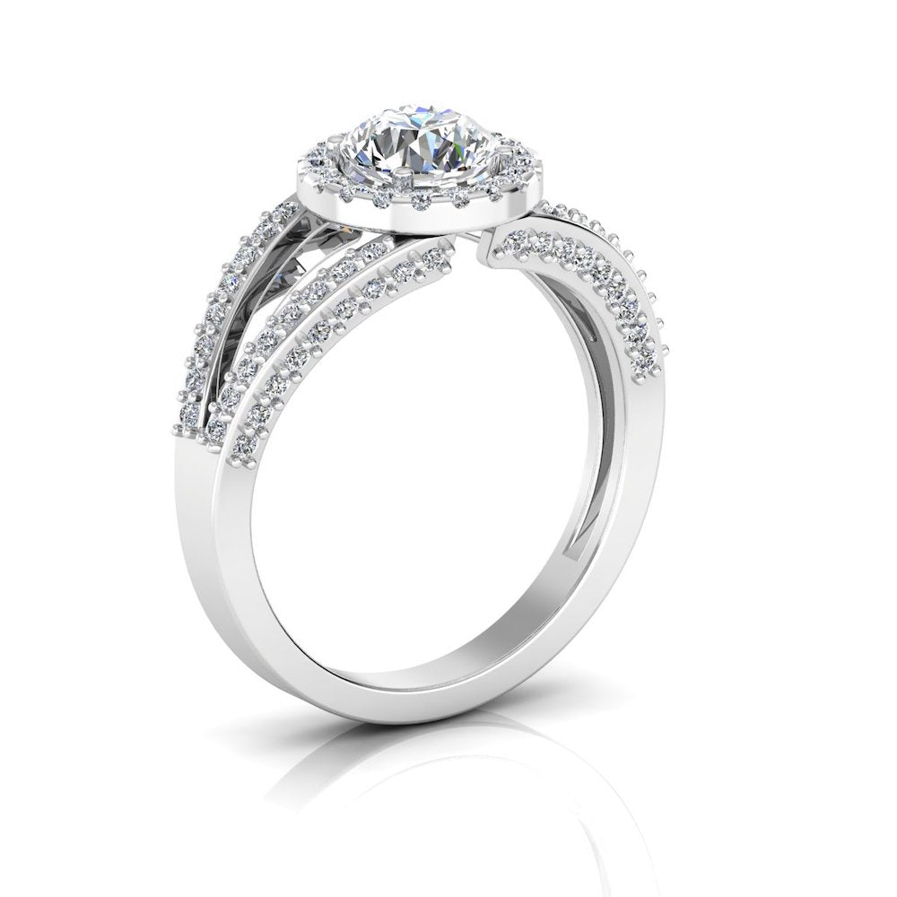 Split Shank Halo Moissanite Engagement Ring、mySite、hinf8tx79