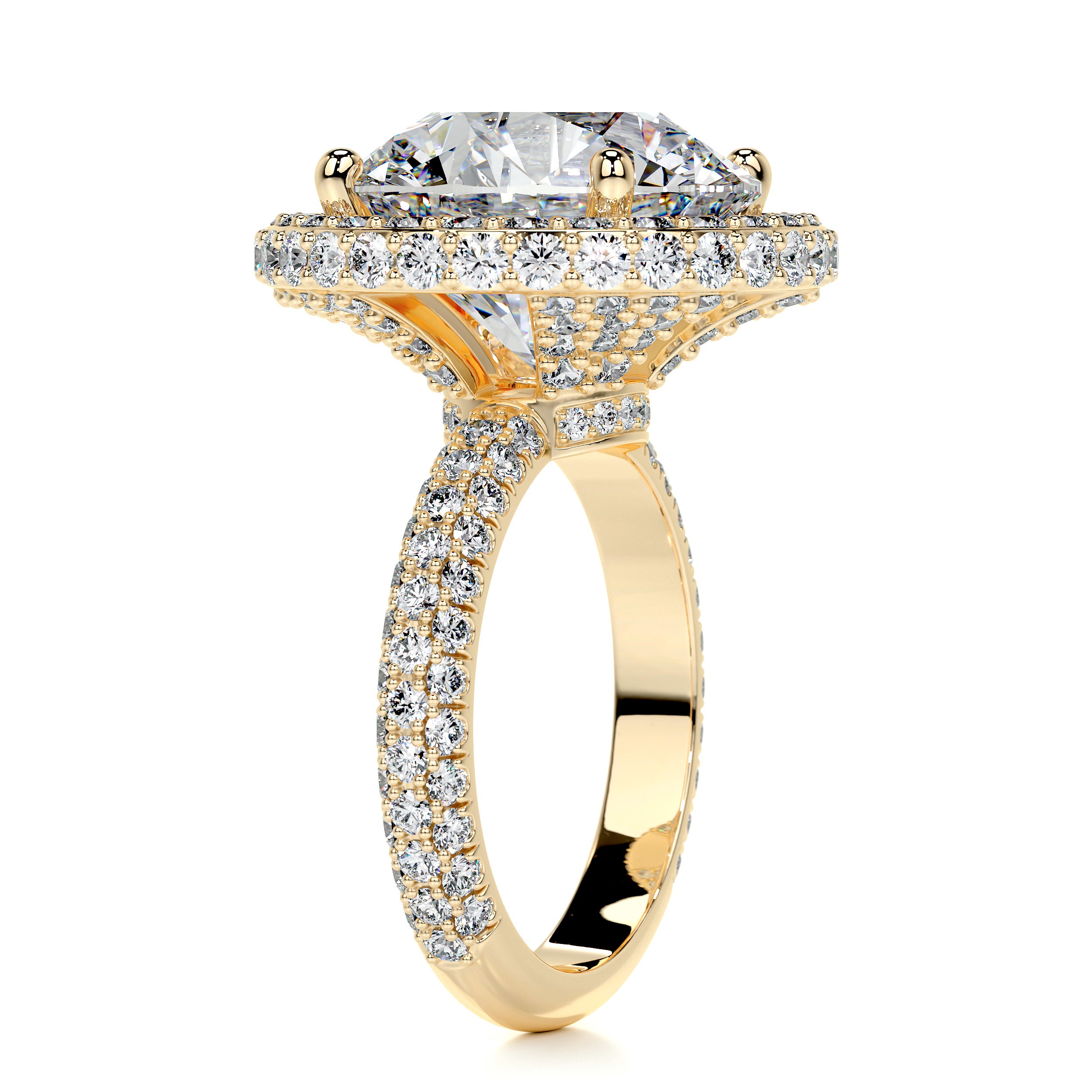 Asia Moissanite & Diamond Ring -18K Yellow Gold、mySite、hinf8tx79