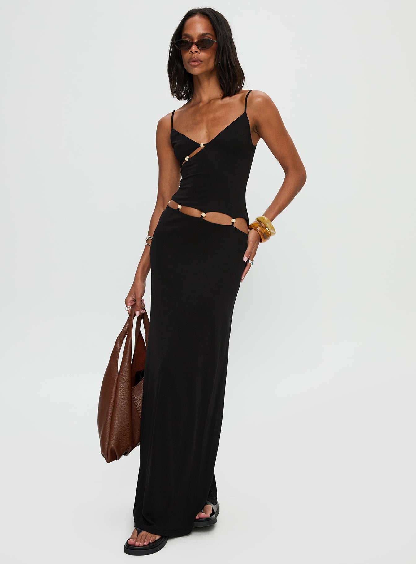 Allspice Beaded Maxi Dress Black、mySite、solidvoid
