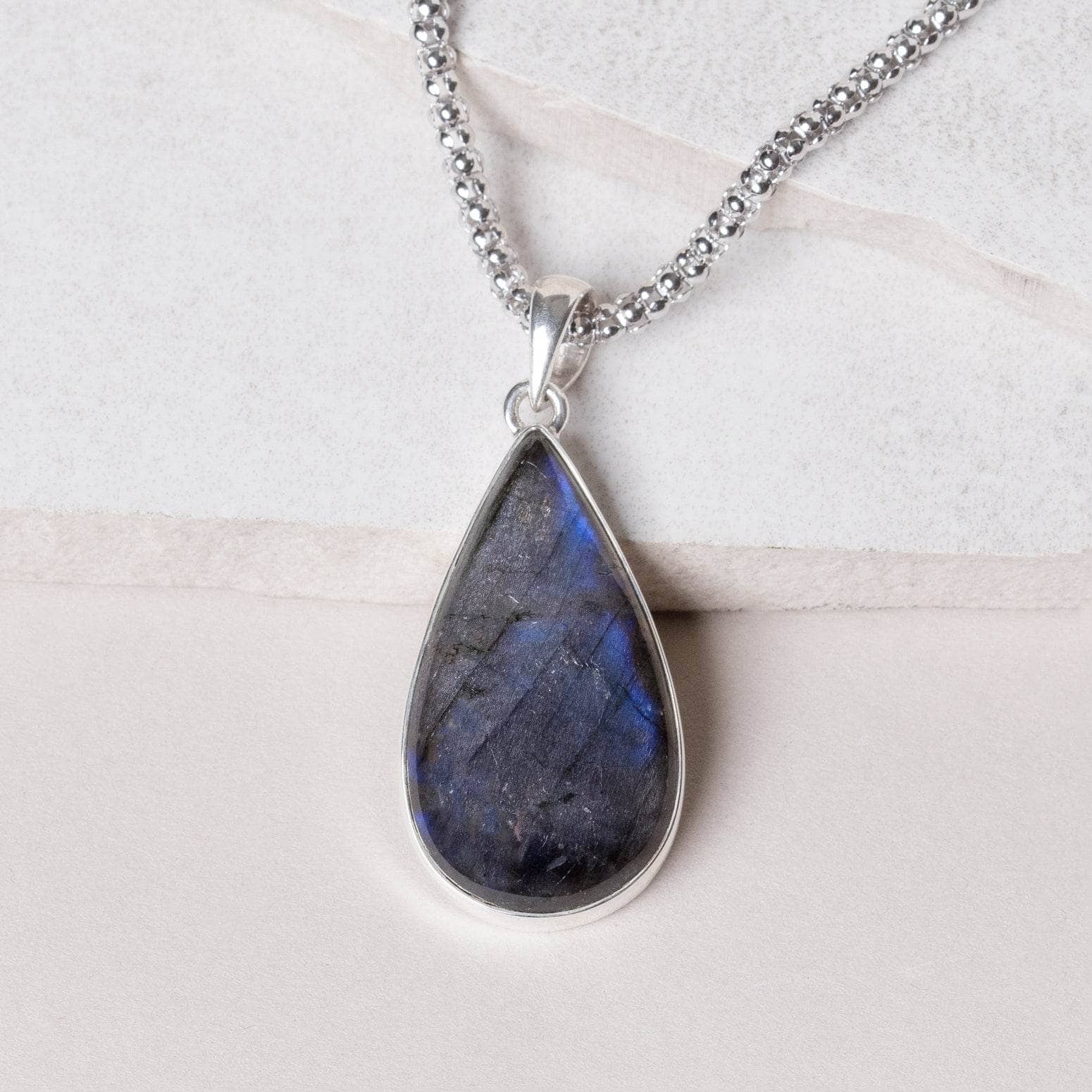 Labradorite Teardrop Pendant Necklace、mySite、hinf8tx79