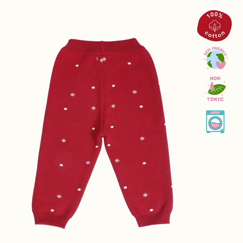 Cotton Sweater & Lower Set | Secret Santa Printed | Navy Blue & Red | Set of 2、mySite、camillekostekn