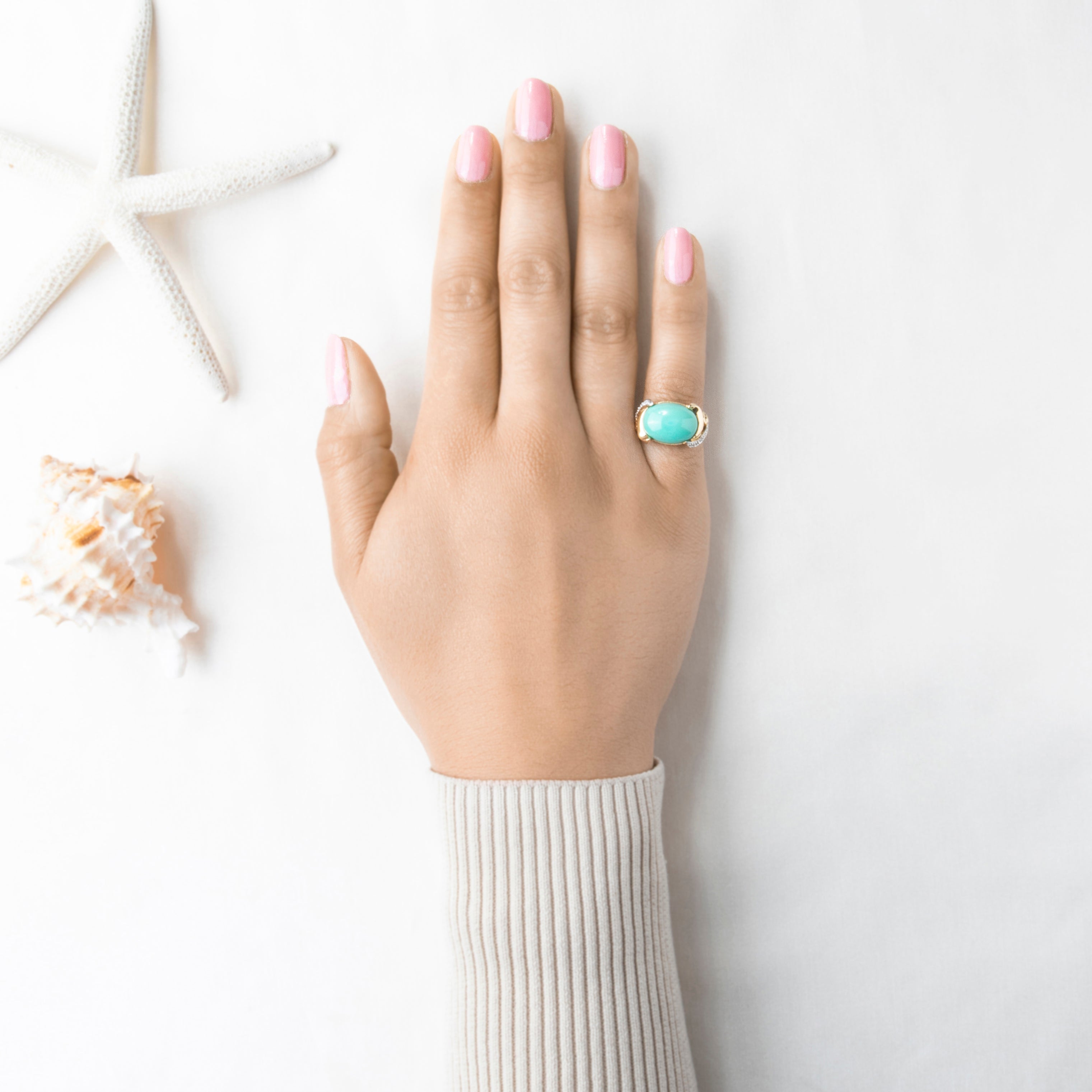 Vintage 14k Yellow Gold 7.7ct Turquoise Diamond Bold East-West Ring 5.75、mySite、hinf8tx79