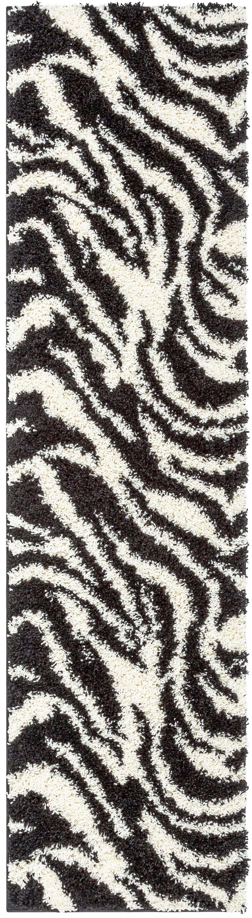 Safari Zebra Black Contemporary Shag Rug、mySite、gigharbornorthrealestate