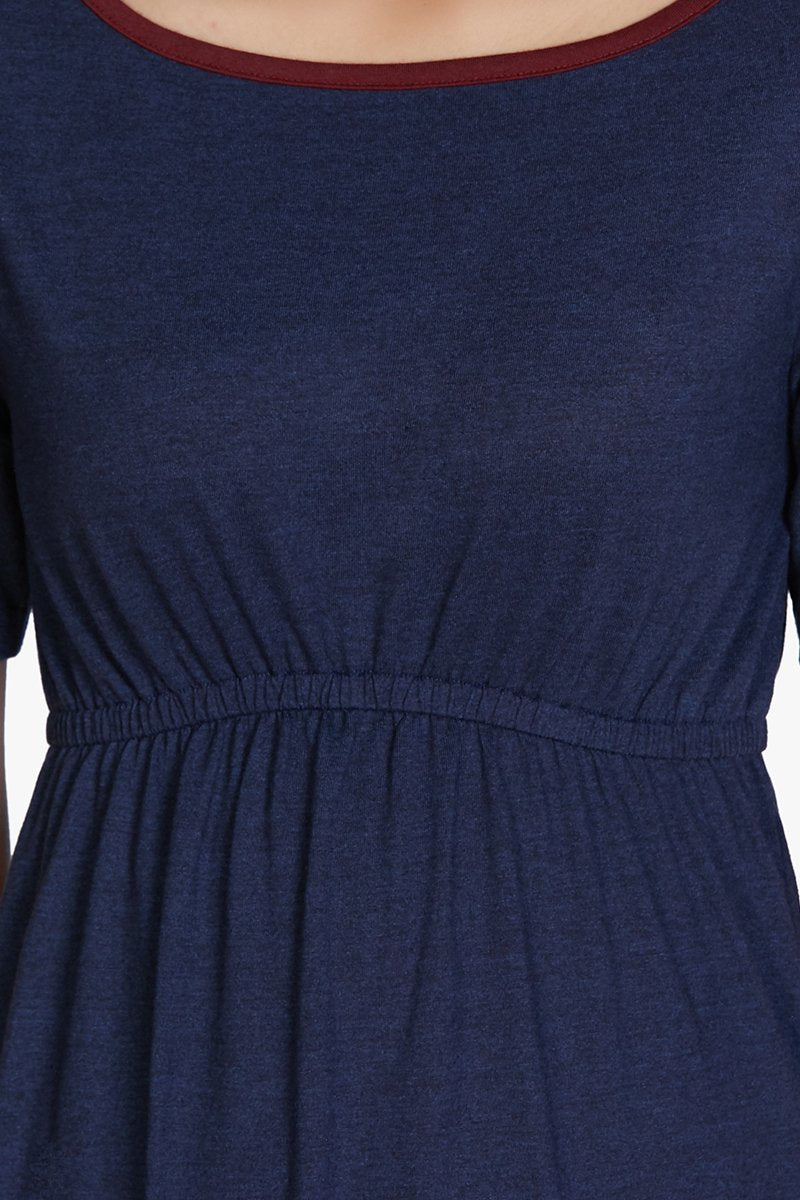 Cotton Blend Chemise Dress - Navy、mySite、justintrudeaud