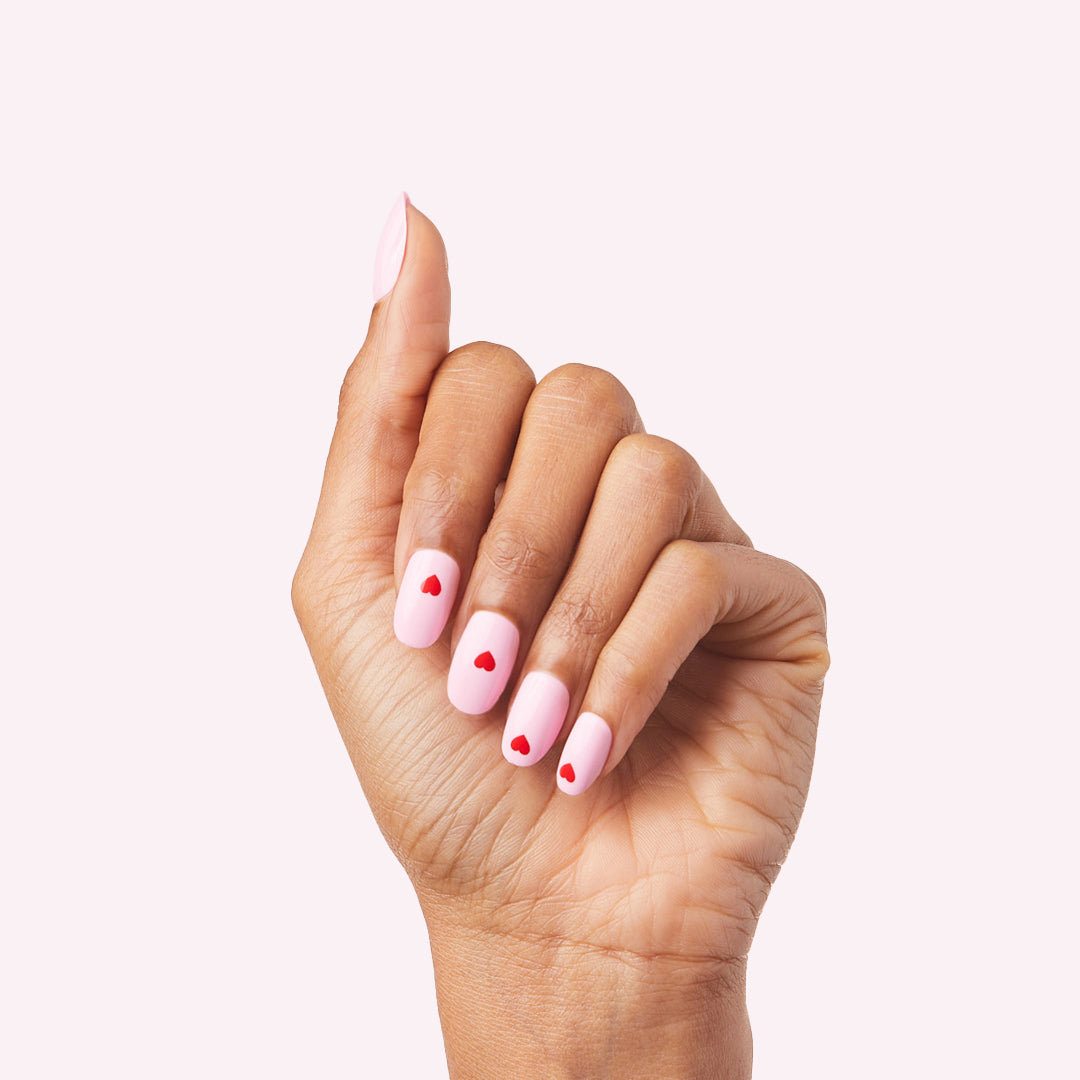 Pink Perfect Heart - Press-On | Round | Short、mySite、solidvoid