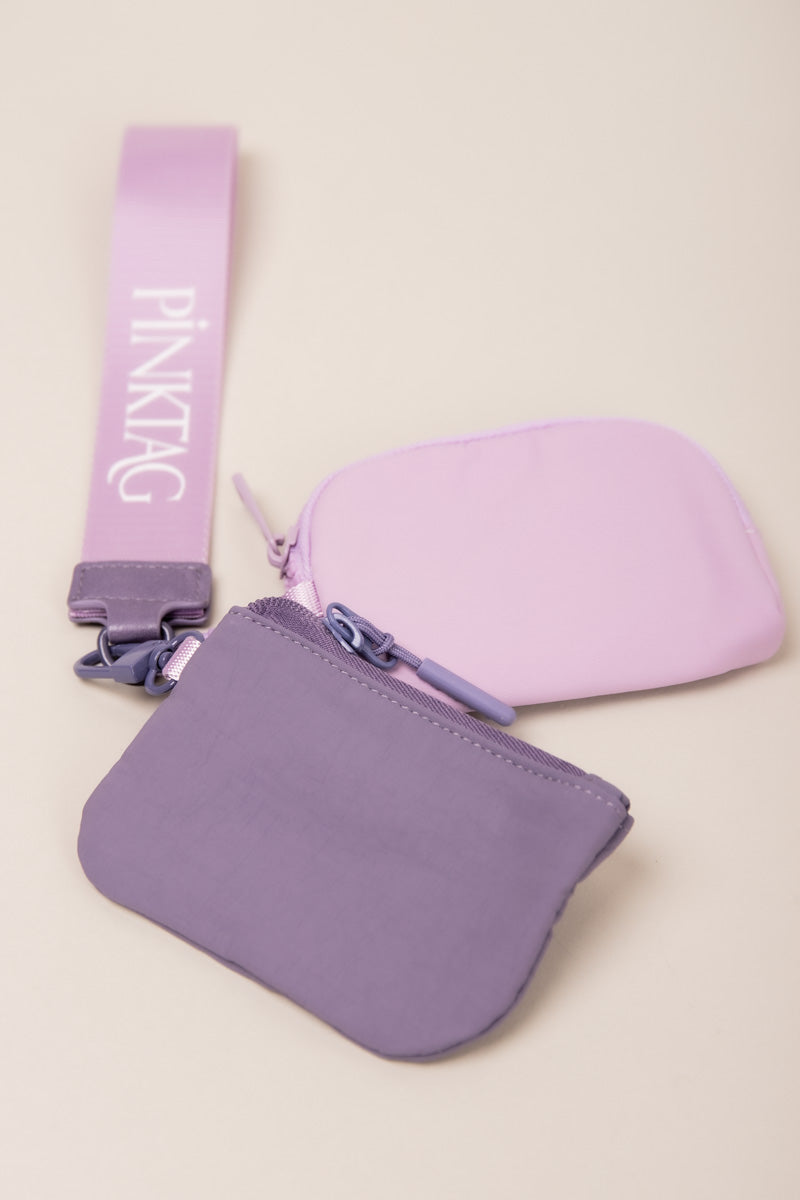 Two Pouch PinkTag Wristlet- Purple & Lavender、mySite、hinf8tx79