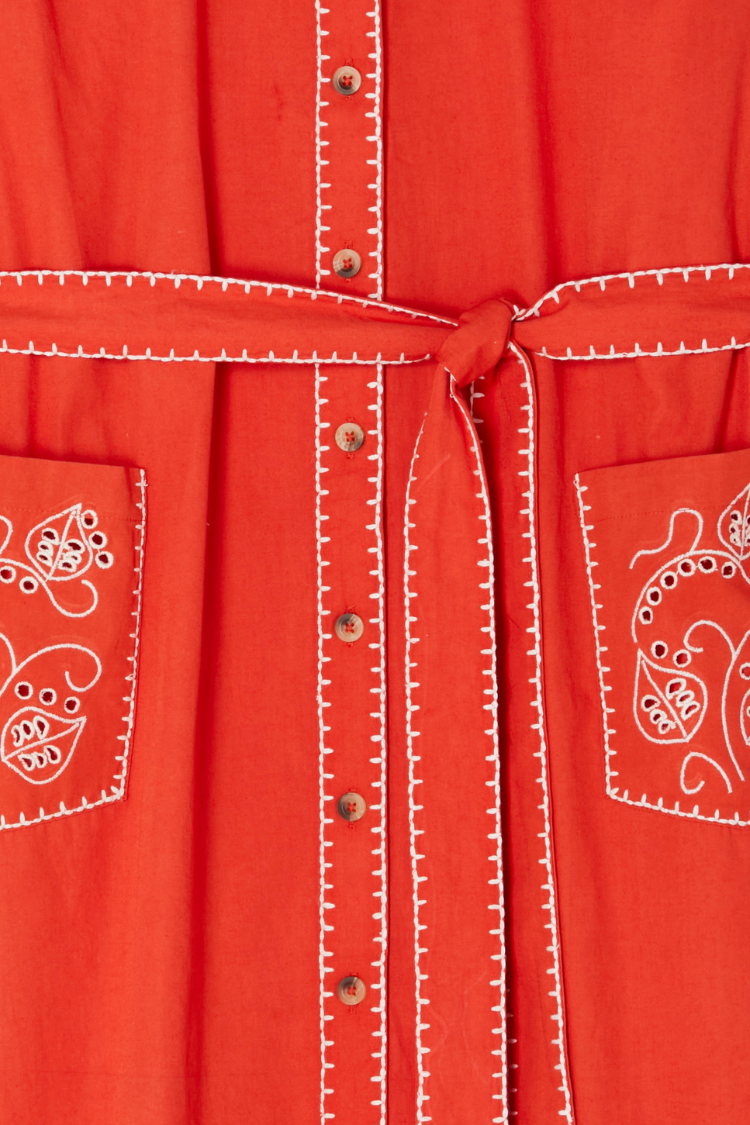 Red and Cream Pollenca Shirt Dress、mySite、solidvoid