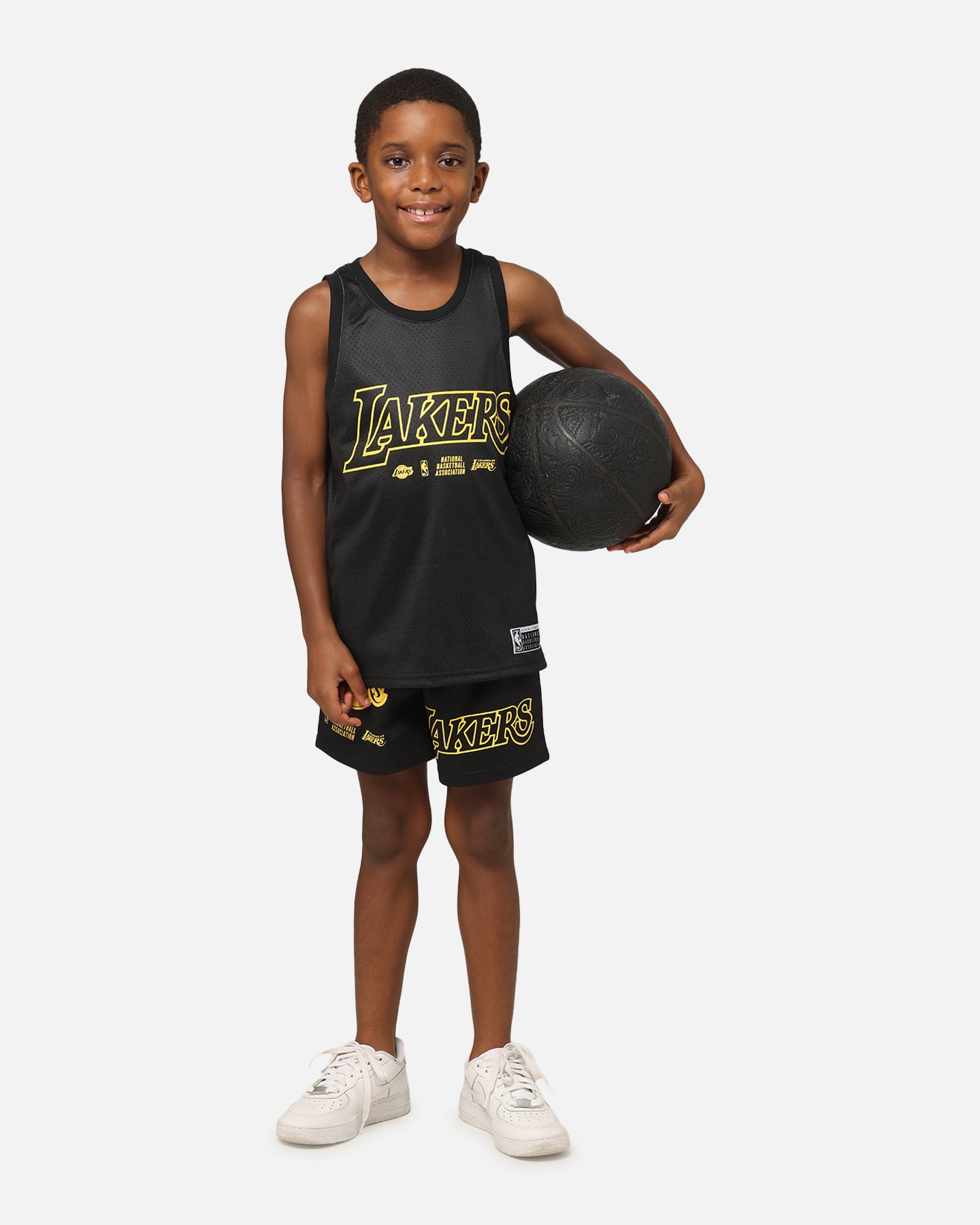 NBA Kids' Los Angeles Lakers Duncan Mesh Shorts Black、mySite、zt4zffjzw