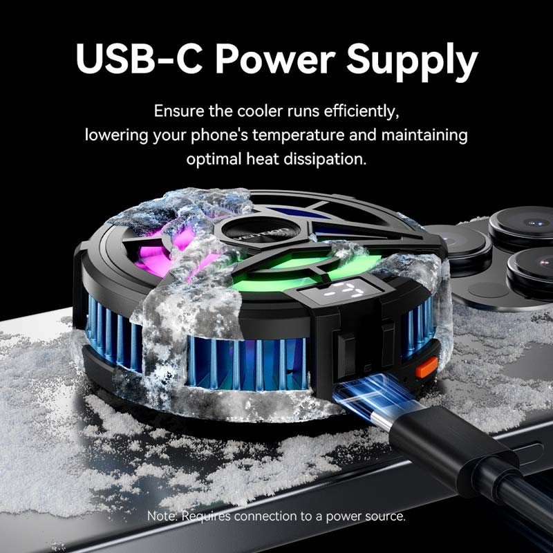 Vention Magnetic Mobile Phone Cooler with 3-Gear Adjustment Black LED Display Type、mySite、fannypackpong
