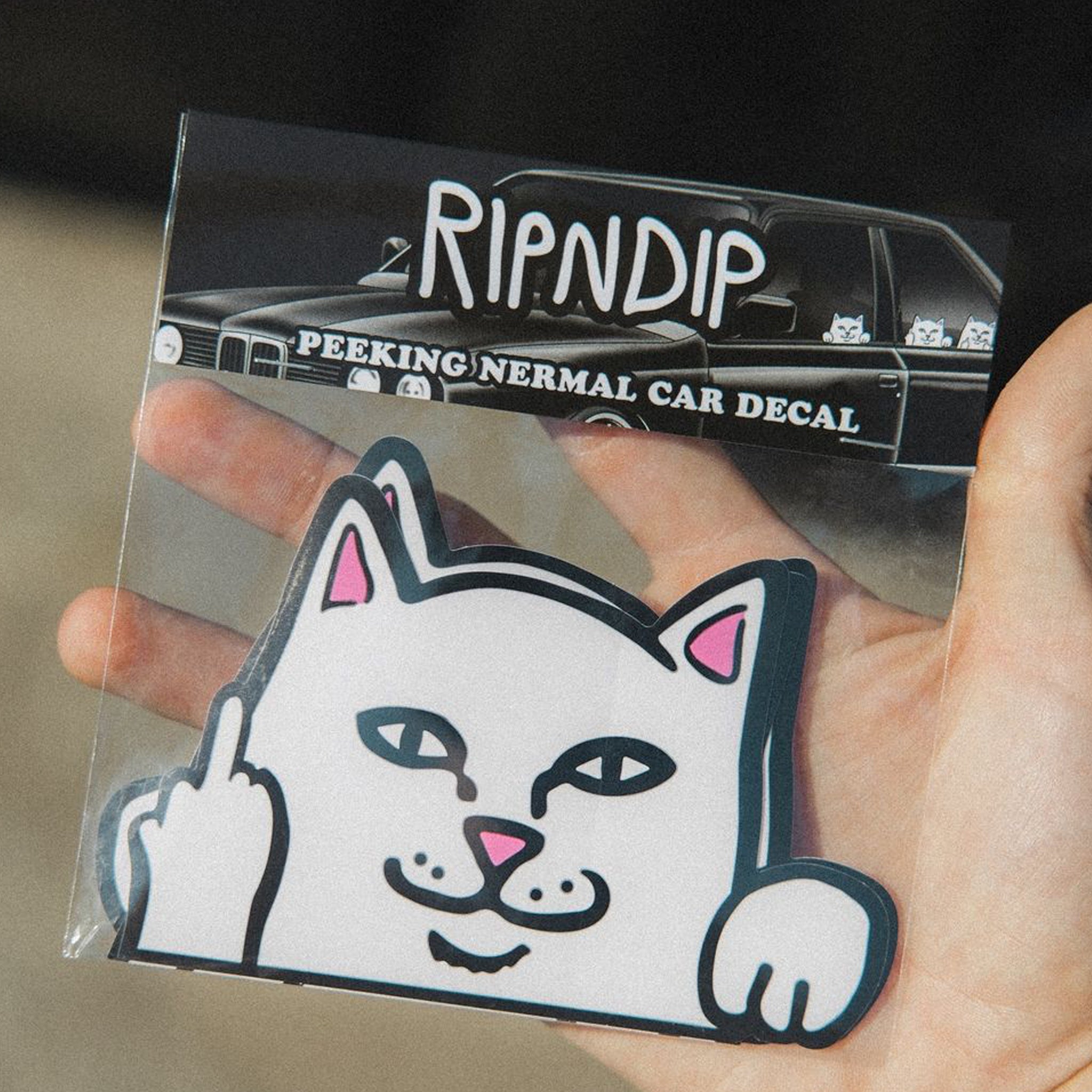  Peeking Nermal Car Sticker Pack (White)、mySite、merchandisen