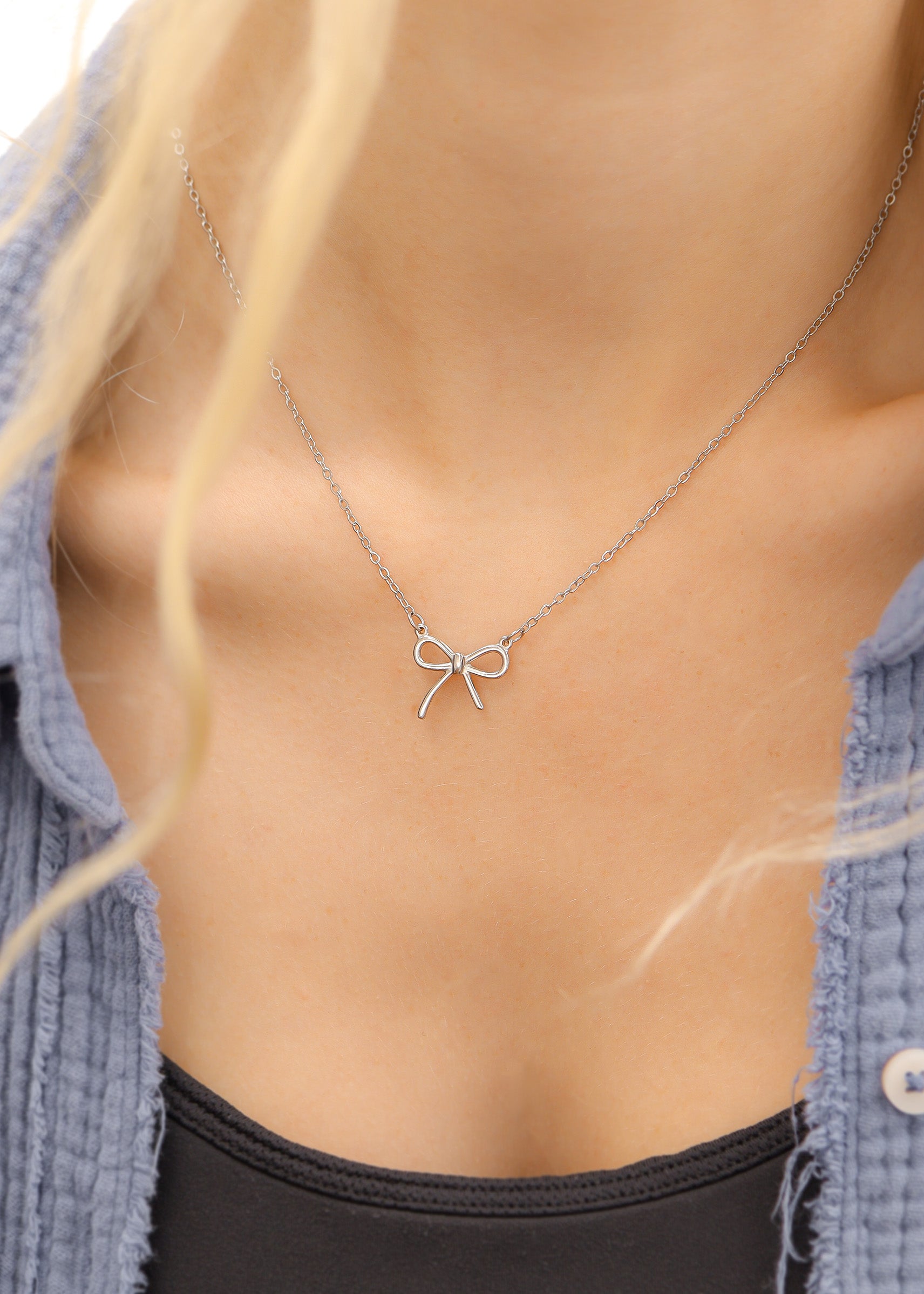 18K Gold PVD Stainless Steel Bow Connector Charm / PDL0142、mySite、dreamappss