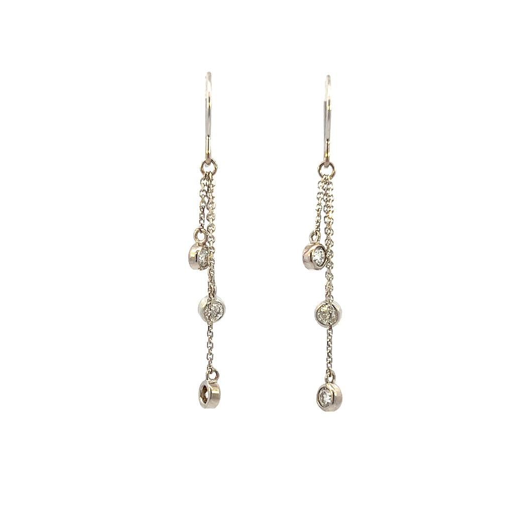 Estate 14K White Gold 0.60ctw Diamond Drop Earrings、mySite、botmansion