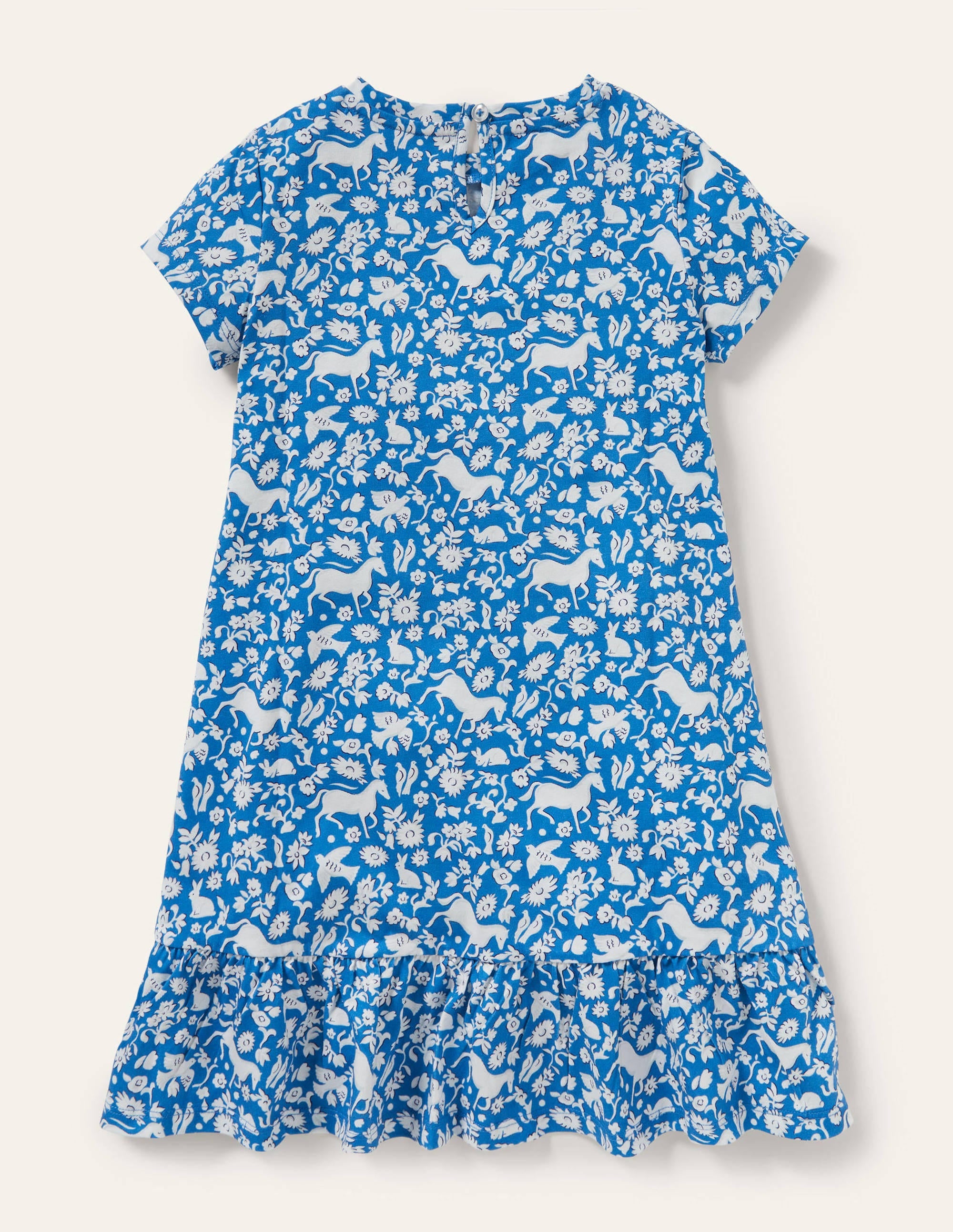  Drop Hem Jersey Dress-Elizabethan Blue Wild Ponies、mySite、ashleygrahame