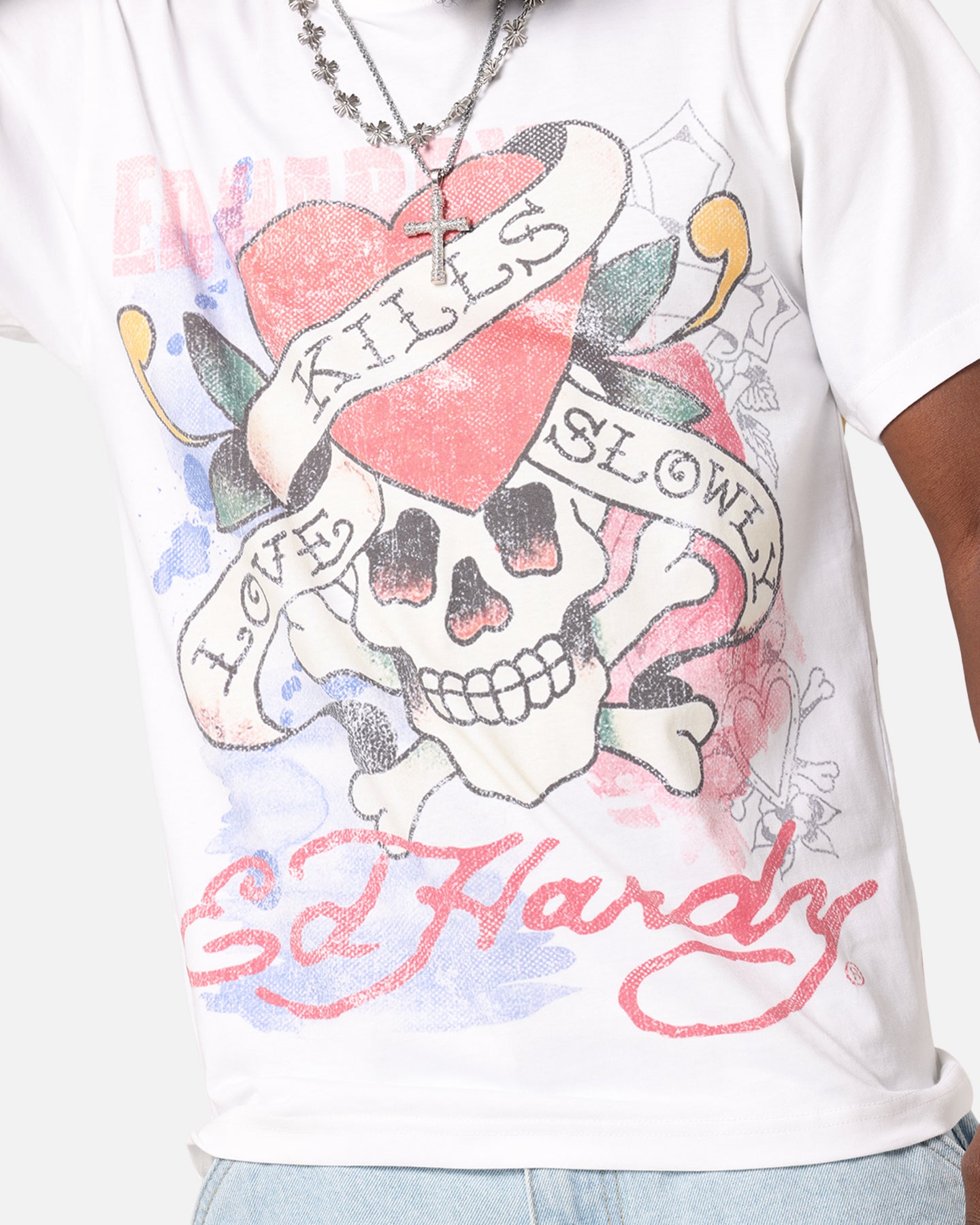 Ed Hardy Love Kills Slowly Vintage T-Shirt White、mySite、zt4zffjzw