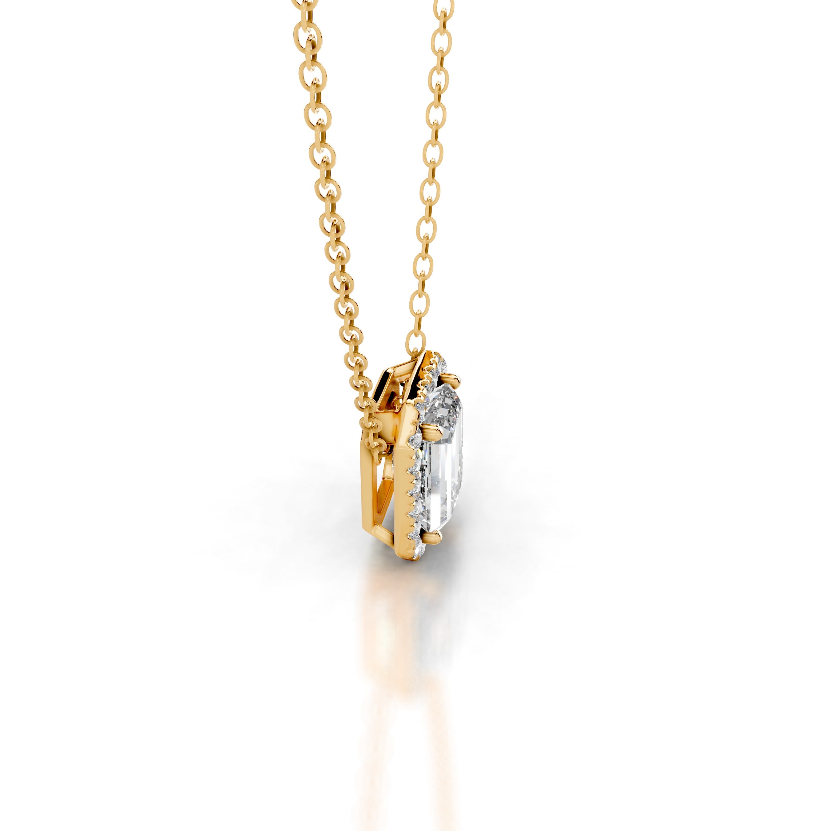 Eden Diamond Halo Pendant - 18K Yellow Gold、mySite、hinf8tx79