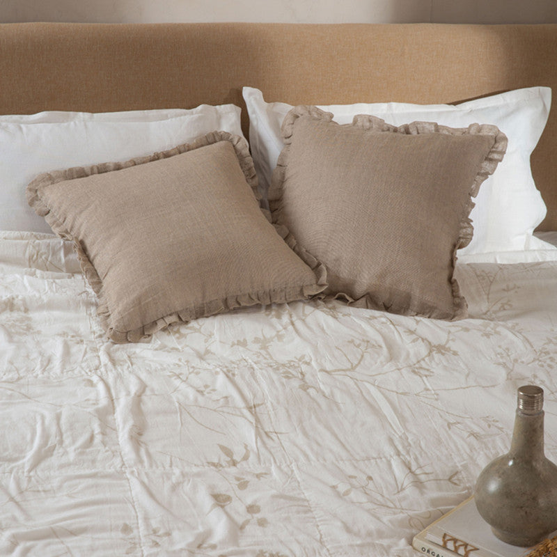 Linen Cushion Cover | Beige | 45 x 45 cm、mySite、camillekostekn