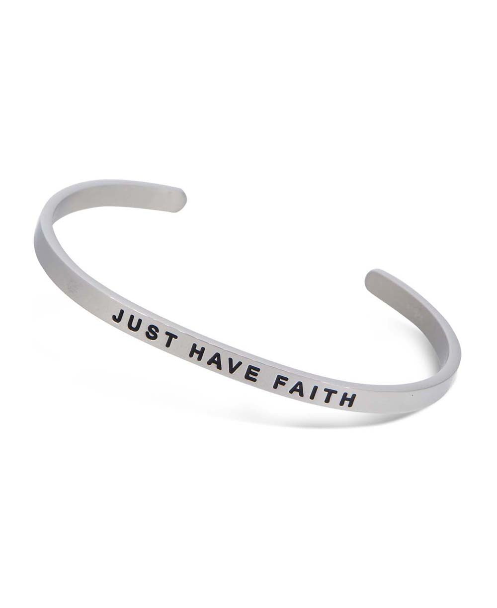 Just Have Faith Inspirational Cuff Bracelet、mySite、topwebapps