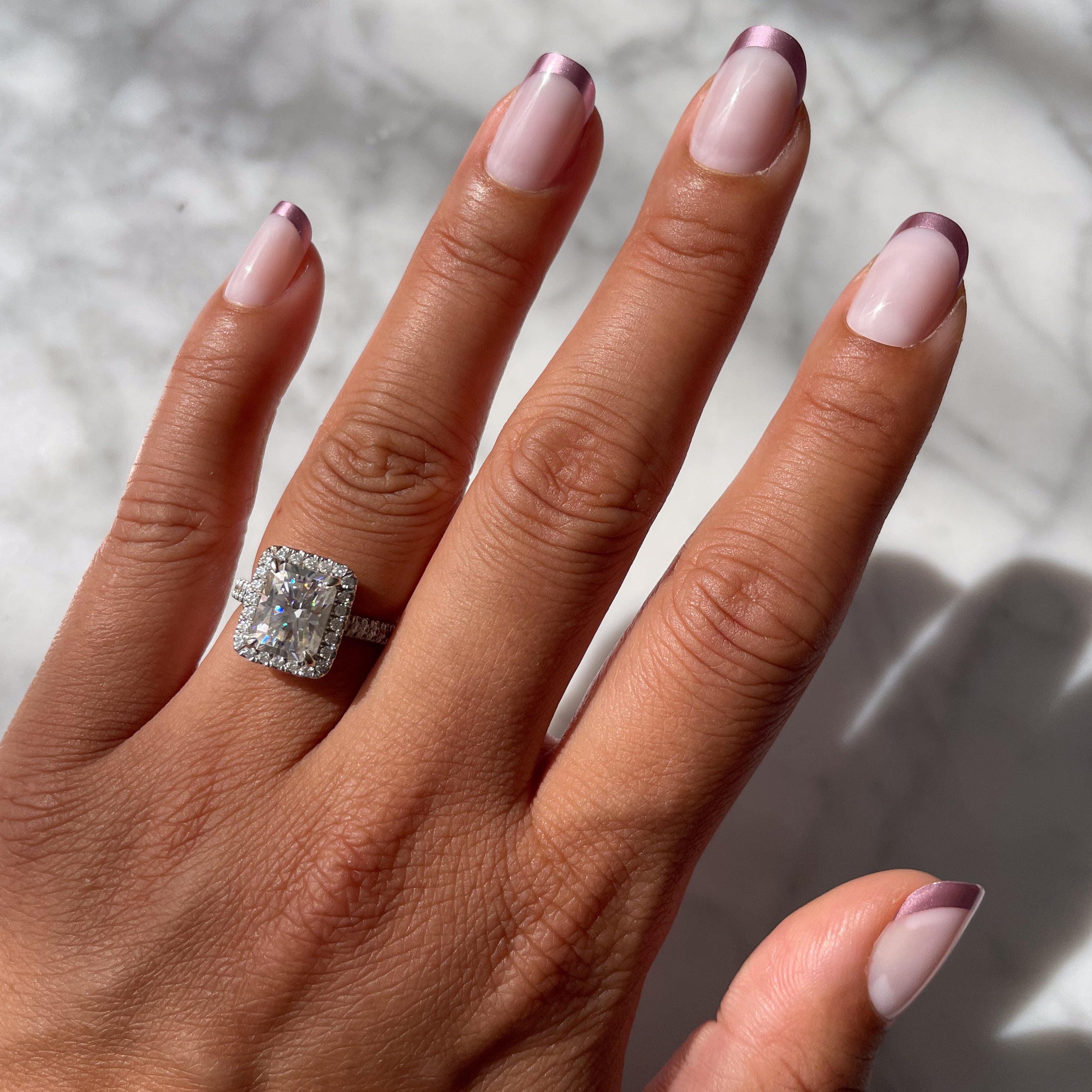 Metallic Matte French - Press-On | Short | Squoval、mySite、solidvoid