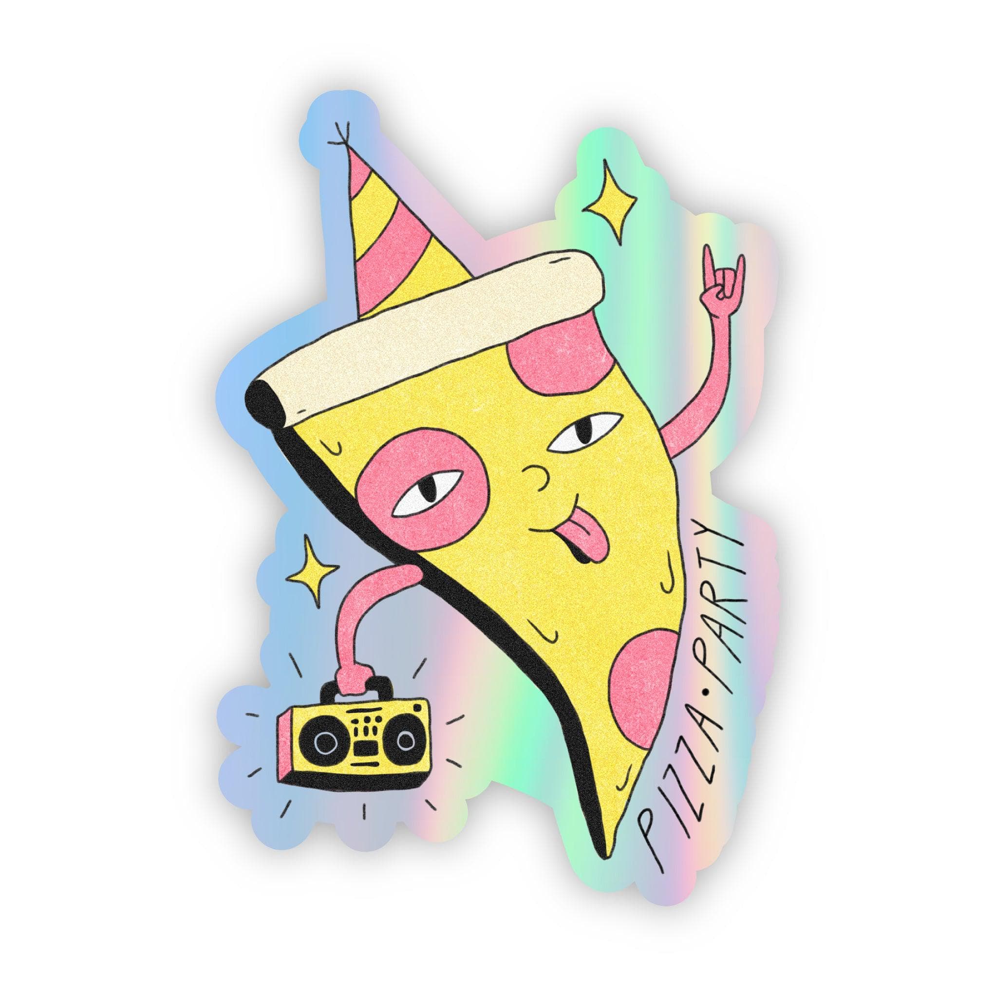  Pizza Party Holographic Sticker、mySite、ghnorth