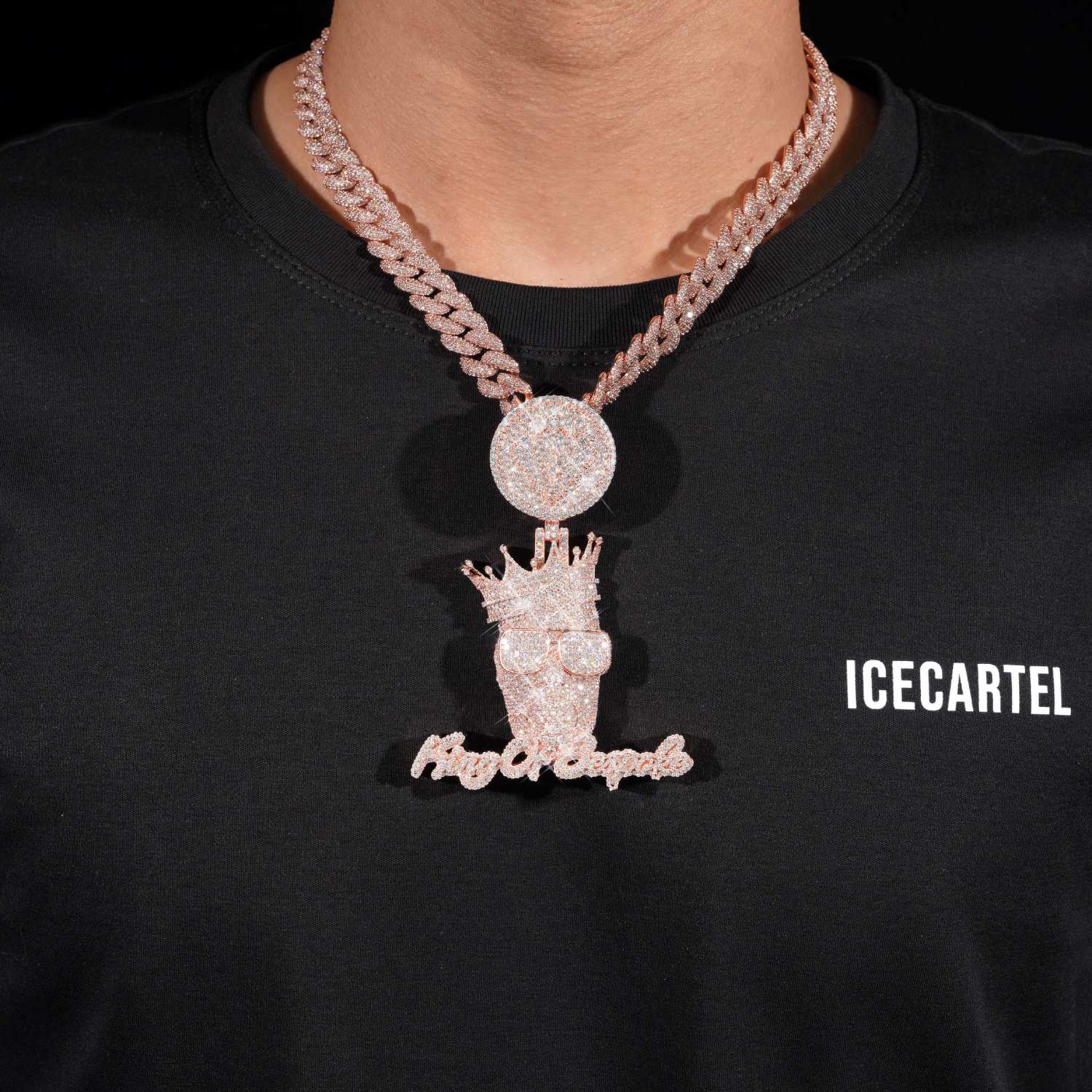 King Of Bespoke Custom Logo Moissanite Pendant 14K Gold、mySite、hinf8tx79