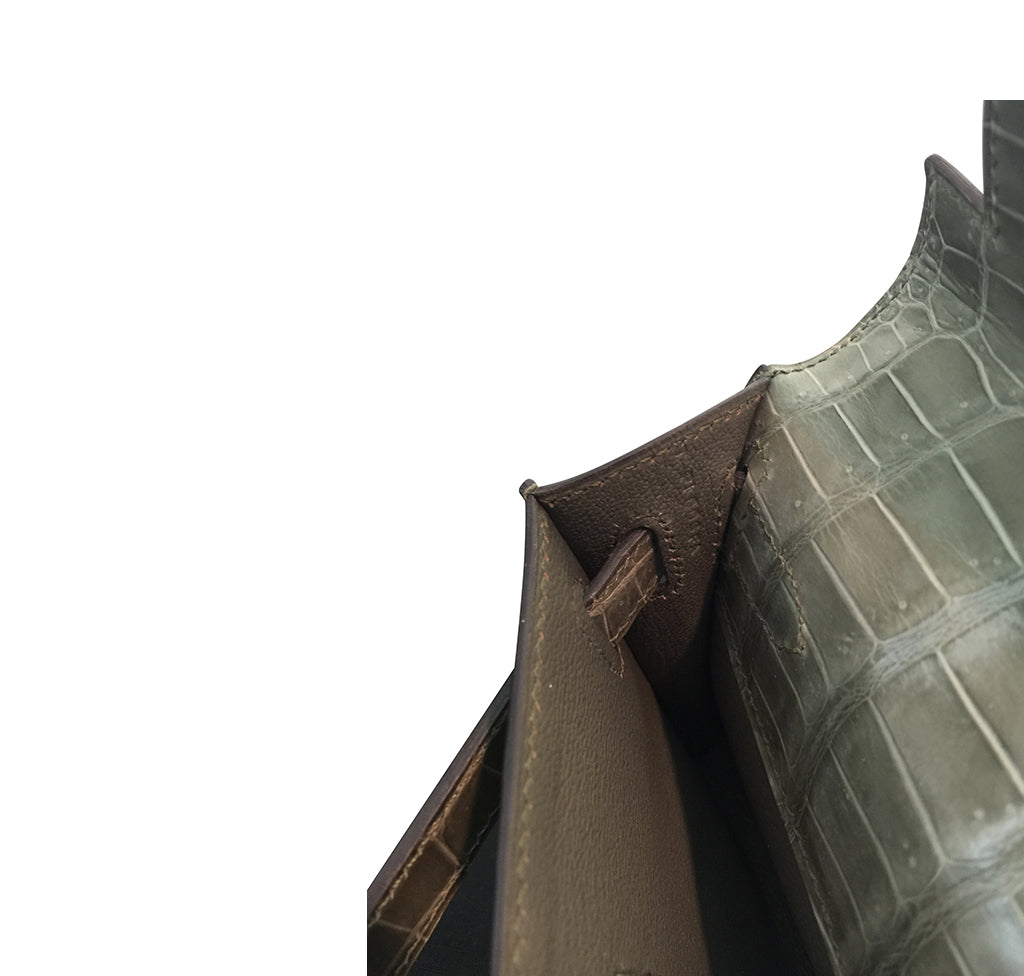 Hermès Kelly Cut Gris Tourterelle Porosus Crocodile GHW、mySite、garminoutage.com