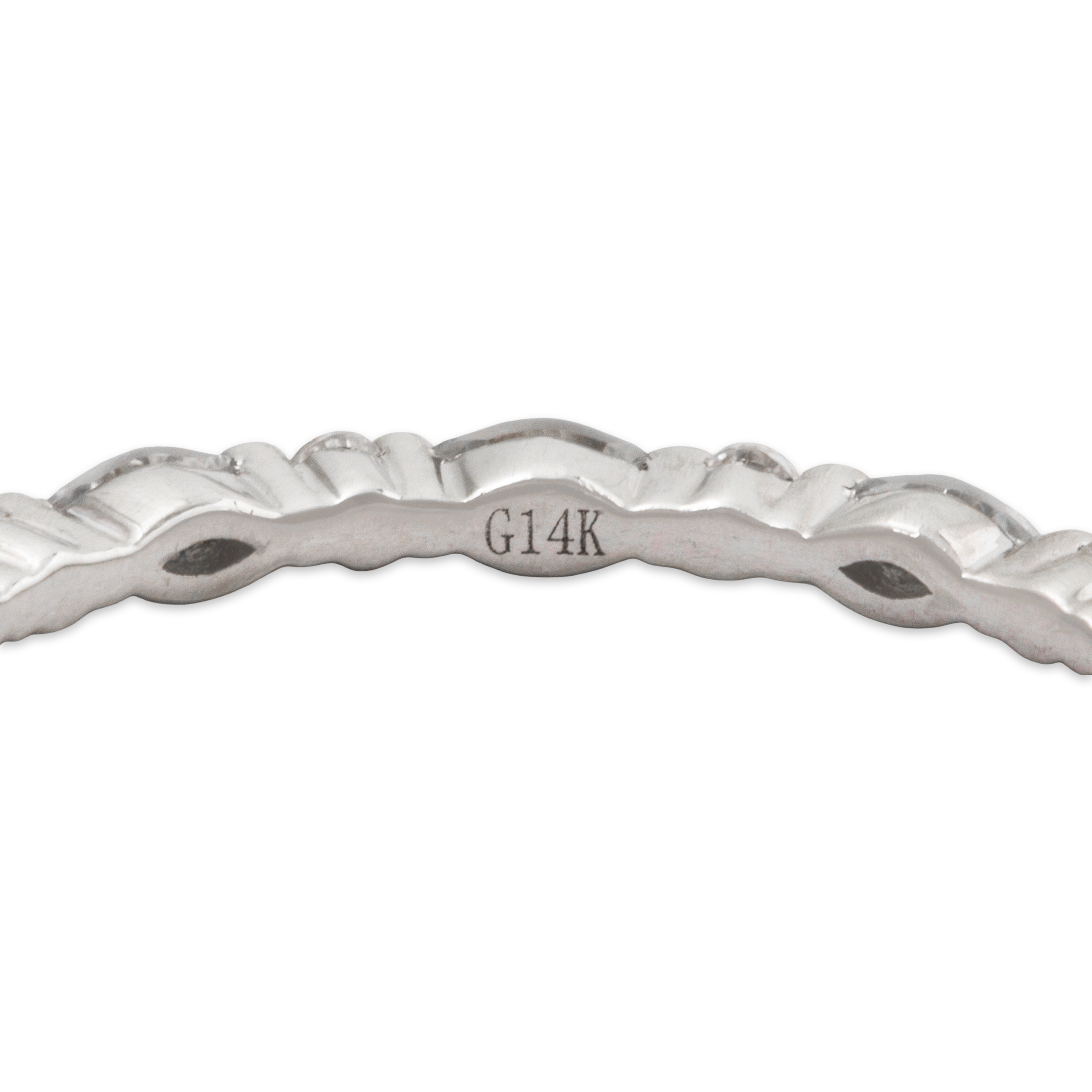 Vintage 14k White Gold .468cttw Diamond Mixed Cut Thin Band Ring 5.50、mySite、hinf8tx79