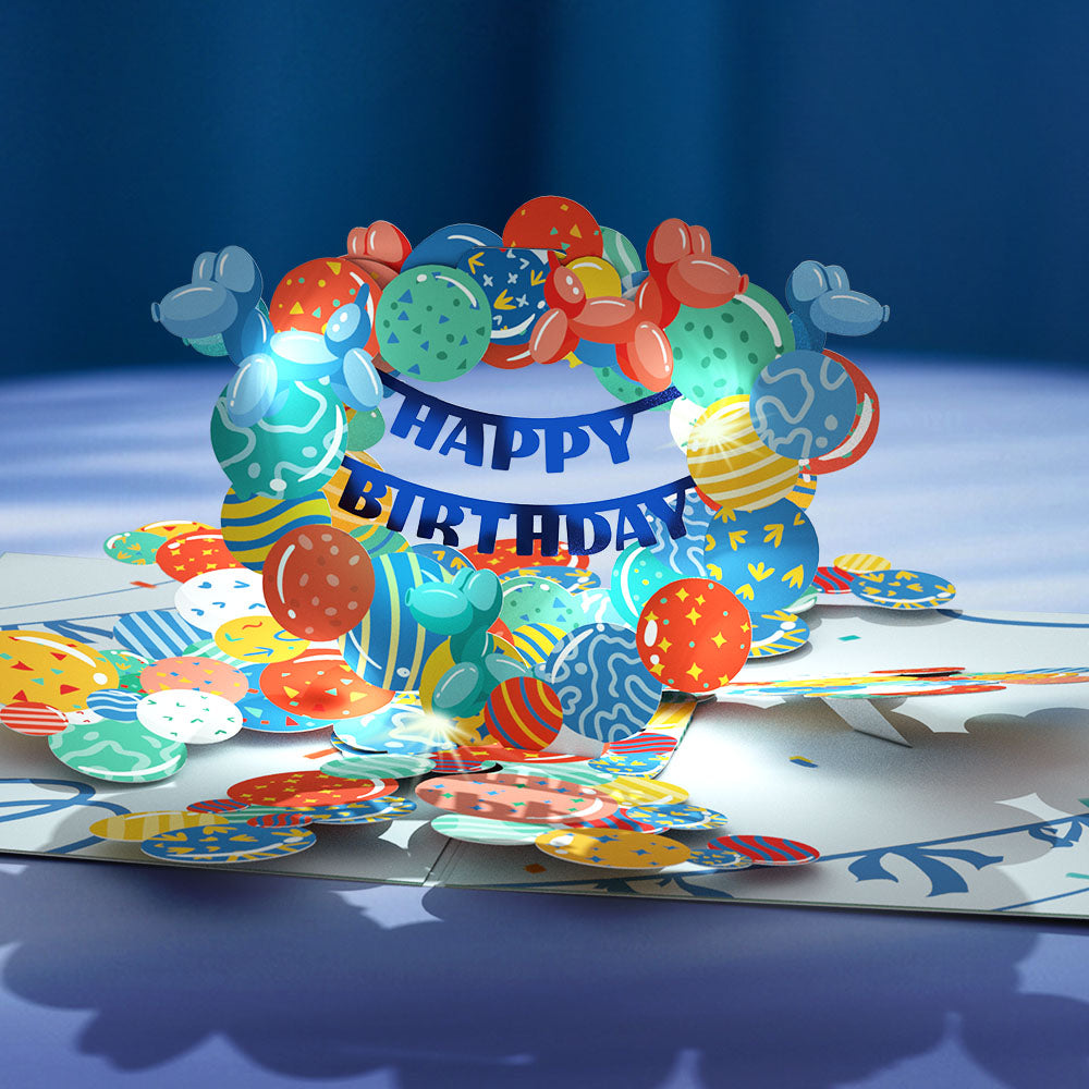 Happy Birthday Balloons Music and Lights Pop-Up Card、mySite、solidvoid