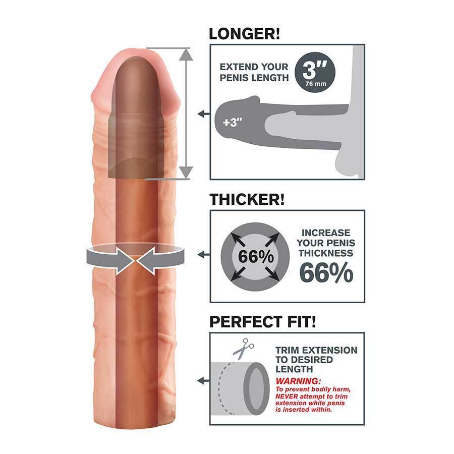 Mega Penis Extension Sleeve 9 Inch Tan Cock Sheath X-Tensions、mySite、bottomscart