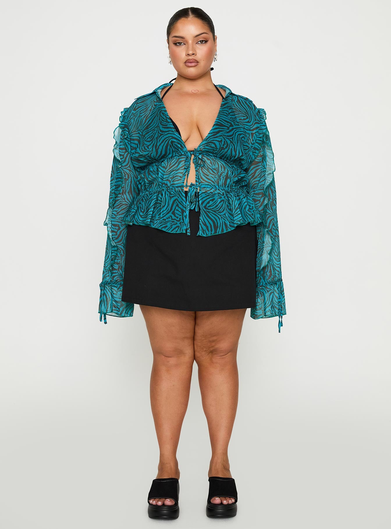 Holidaze Long Sleeve Top Zebra Curve、mySite、solidvoid