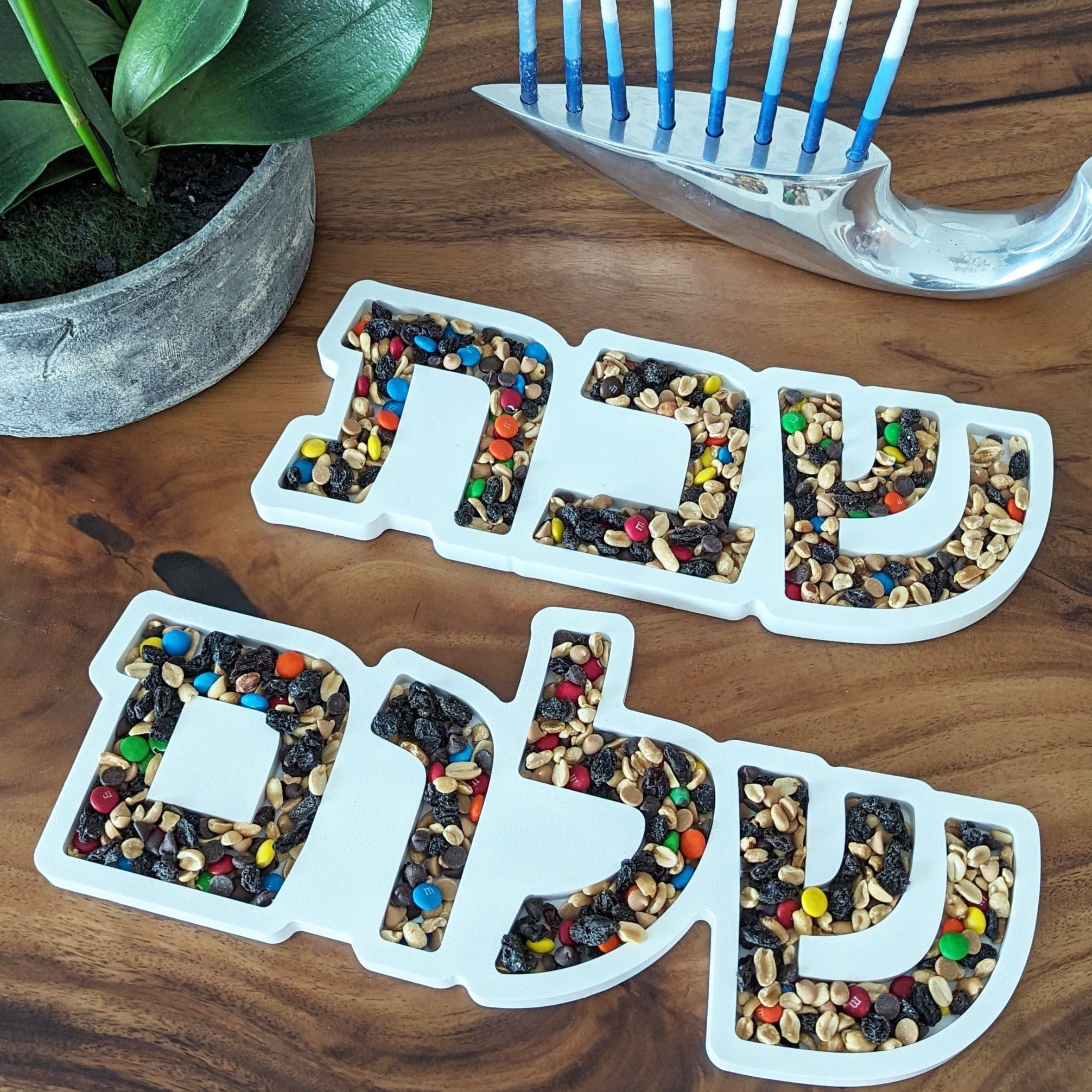 Shabbat Shalom Nut Tray / Candy Tray - White、mySite、topwebapps