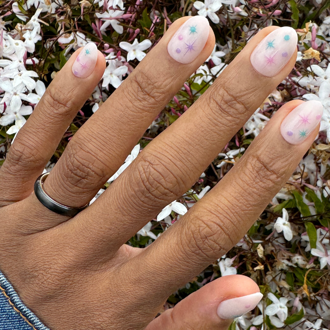 Sparkle Party - Press-On | Short | Almond、mySite、solidvoid