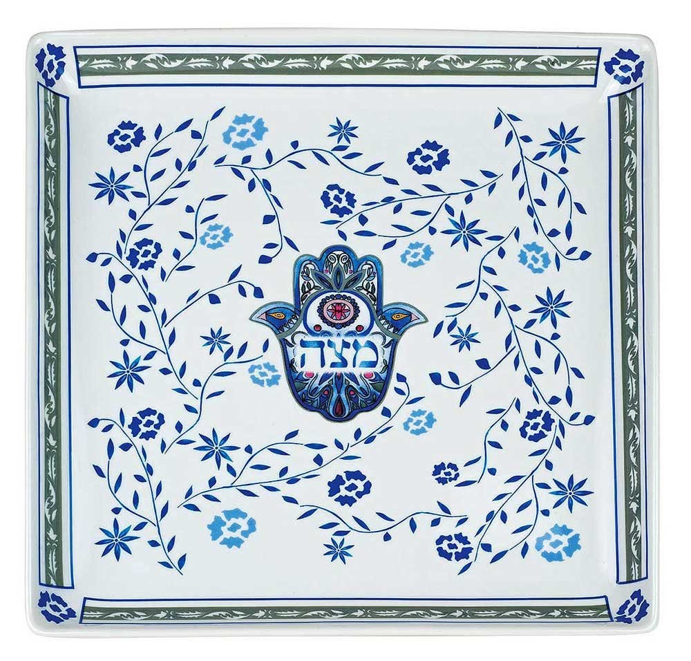 Hamsa Design Porcelain Matzah Plate、mySite、topwebapps
