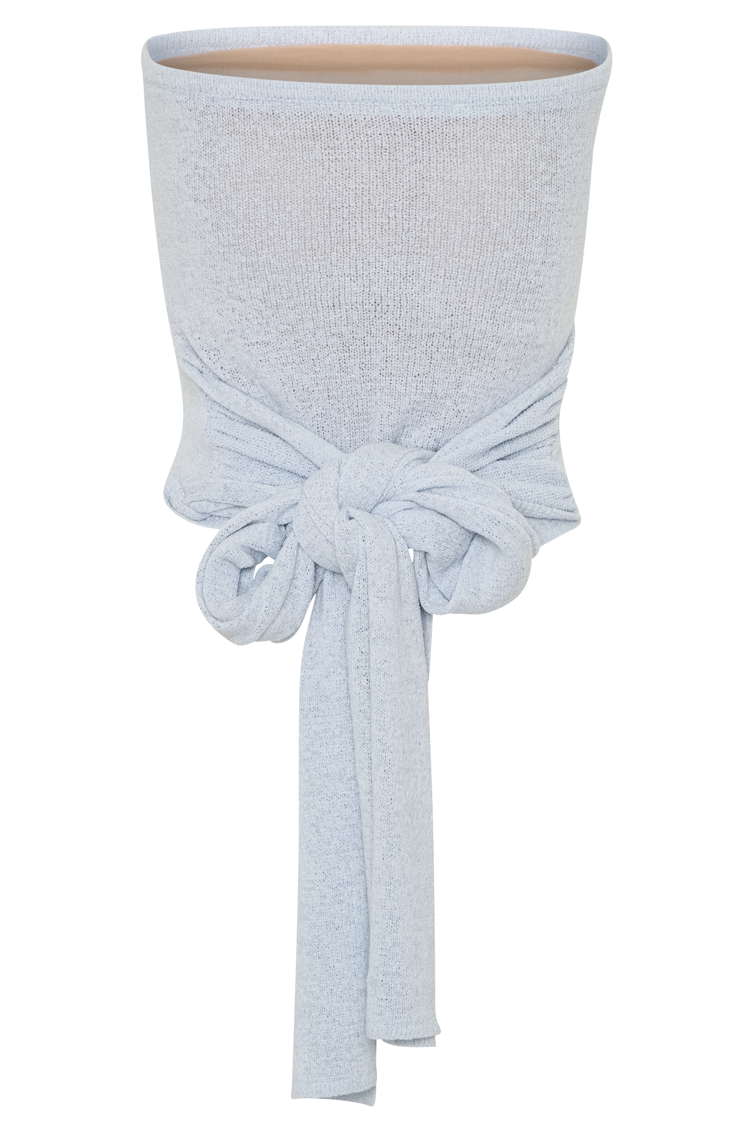 Phoebe Strapless Tie Knit Top - Ice Blue、mySite、solidvoid