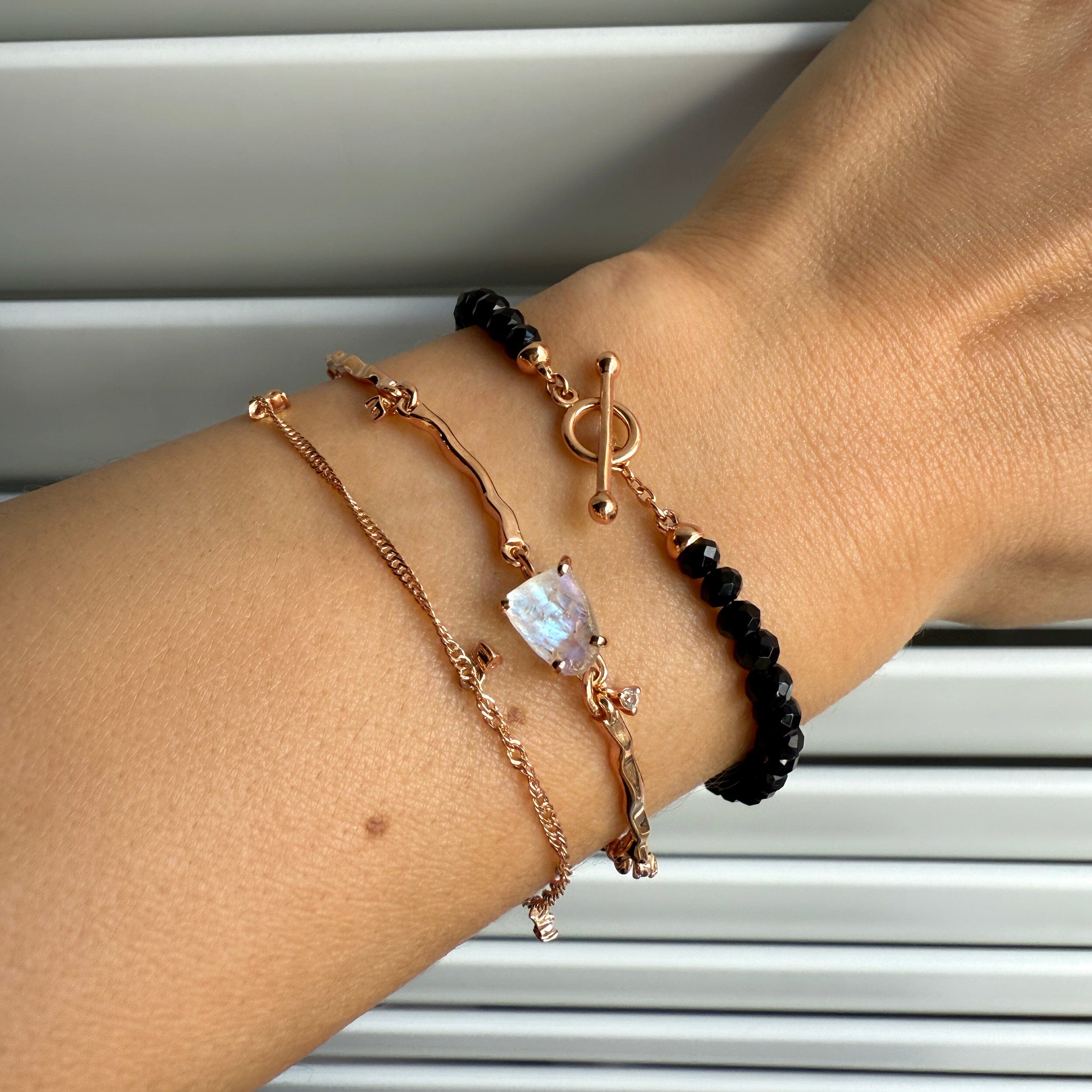 Moonstone & Black Obsidian Bracelet Stack - Energy Armor、mySite、hinf8tx79