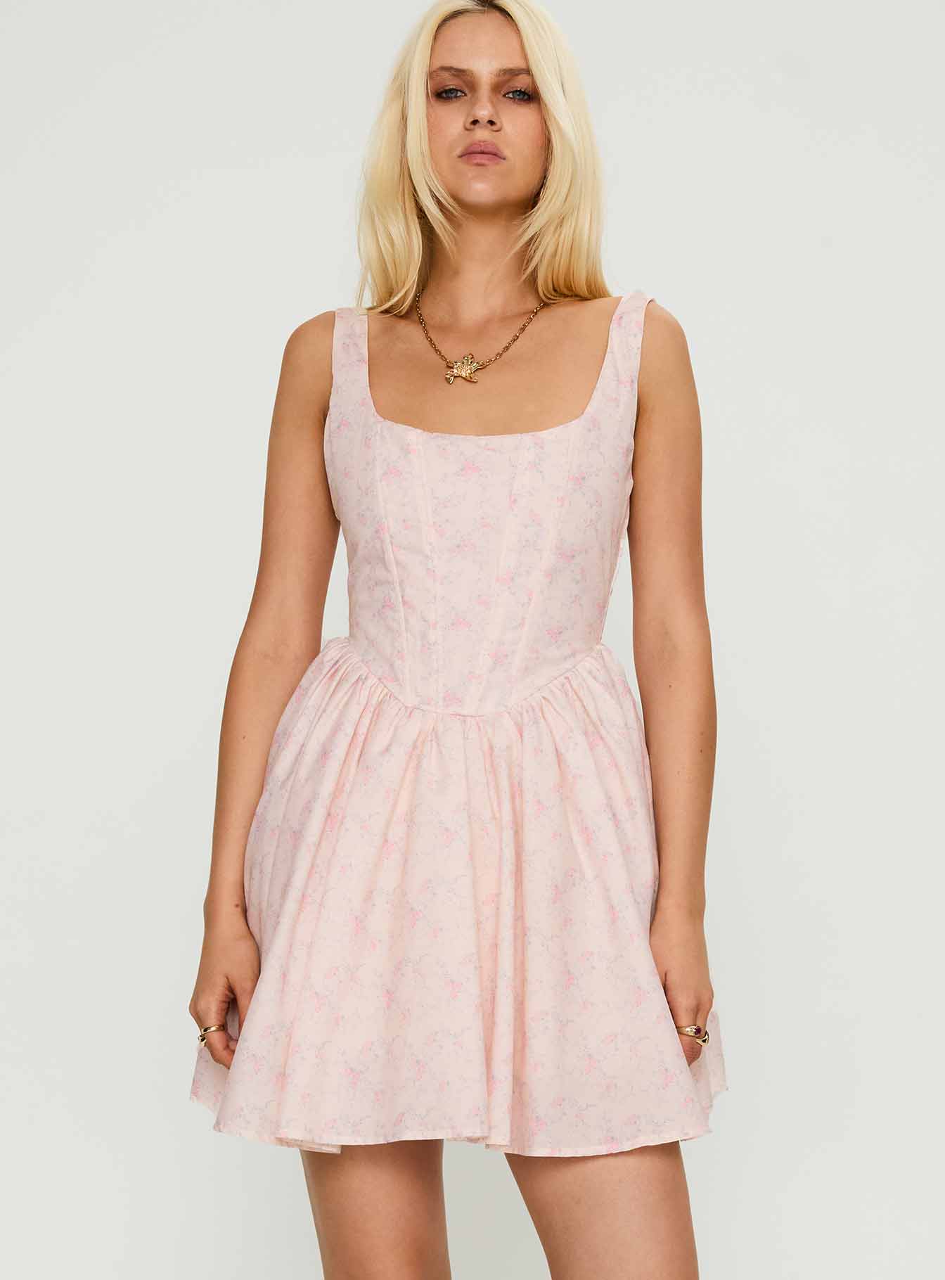 Bridgitte Corset Mini Dress Floral、mySite、solidvoid