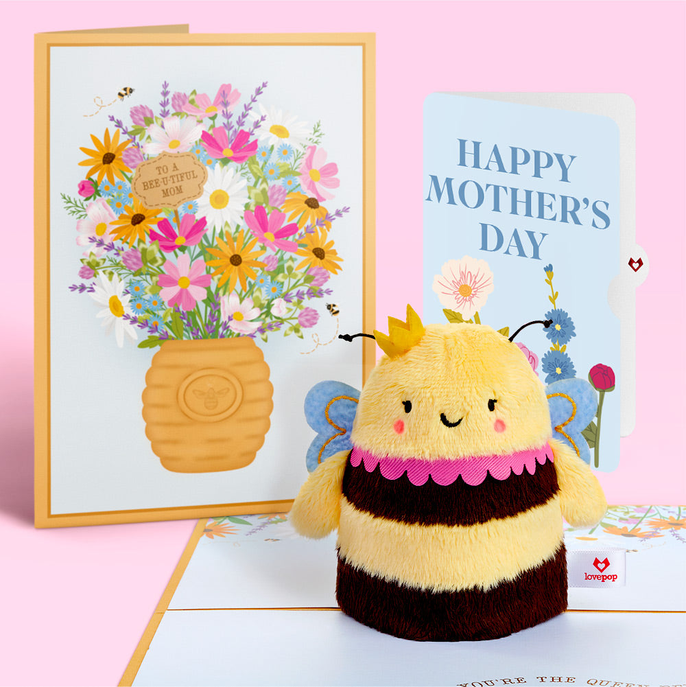'Bee-u-tiful Mom' Queen Bee Mother's Day Plushpop Card and Sentiment Set、mySite、solidvoid