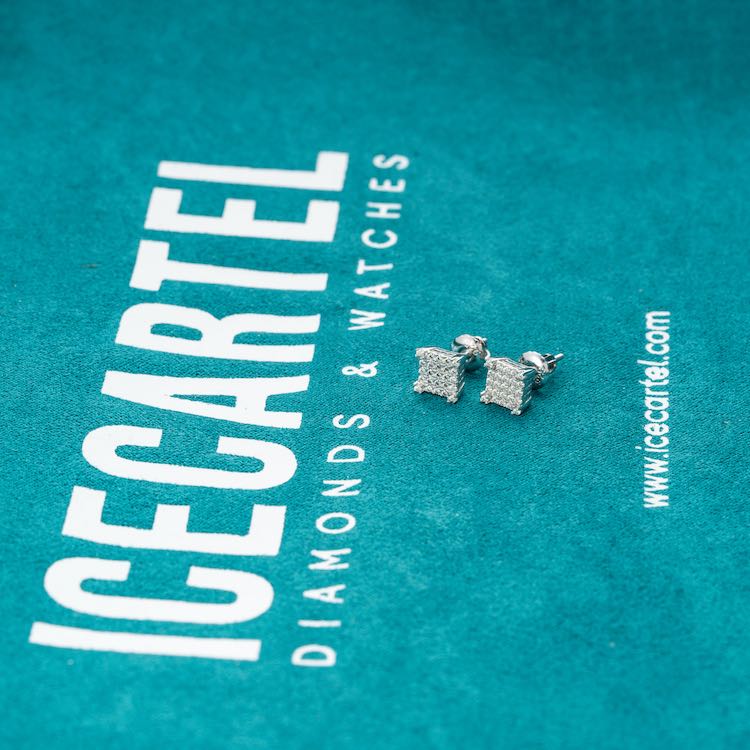 6MM Moissanite Square Cluster Earrings 14K Gold、mySite、hinf8tx79