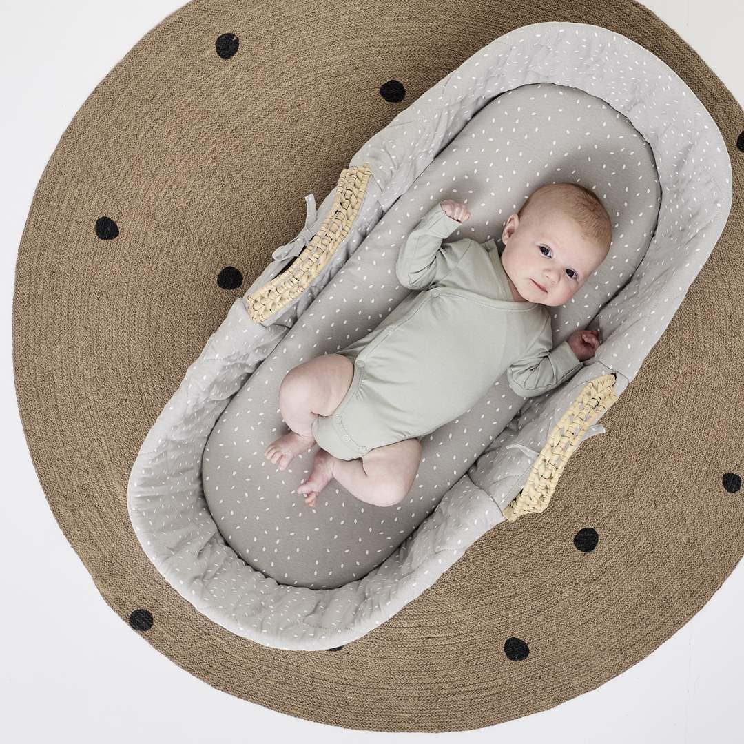  The Little Green Sheep Natural Quilted Moses Basket + Mattress - Dove Rice、mySite、merchandisen