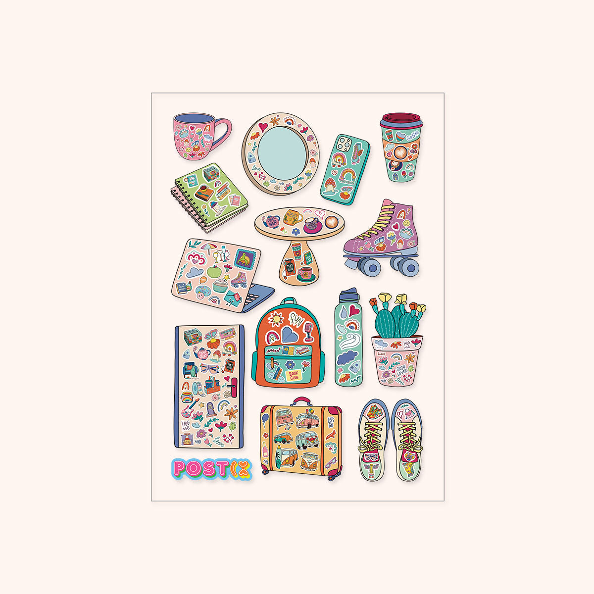  Stickers, Everywhere A6 Transparent Sticker Sheet、mySite、ghnorth