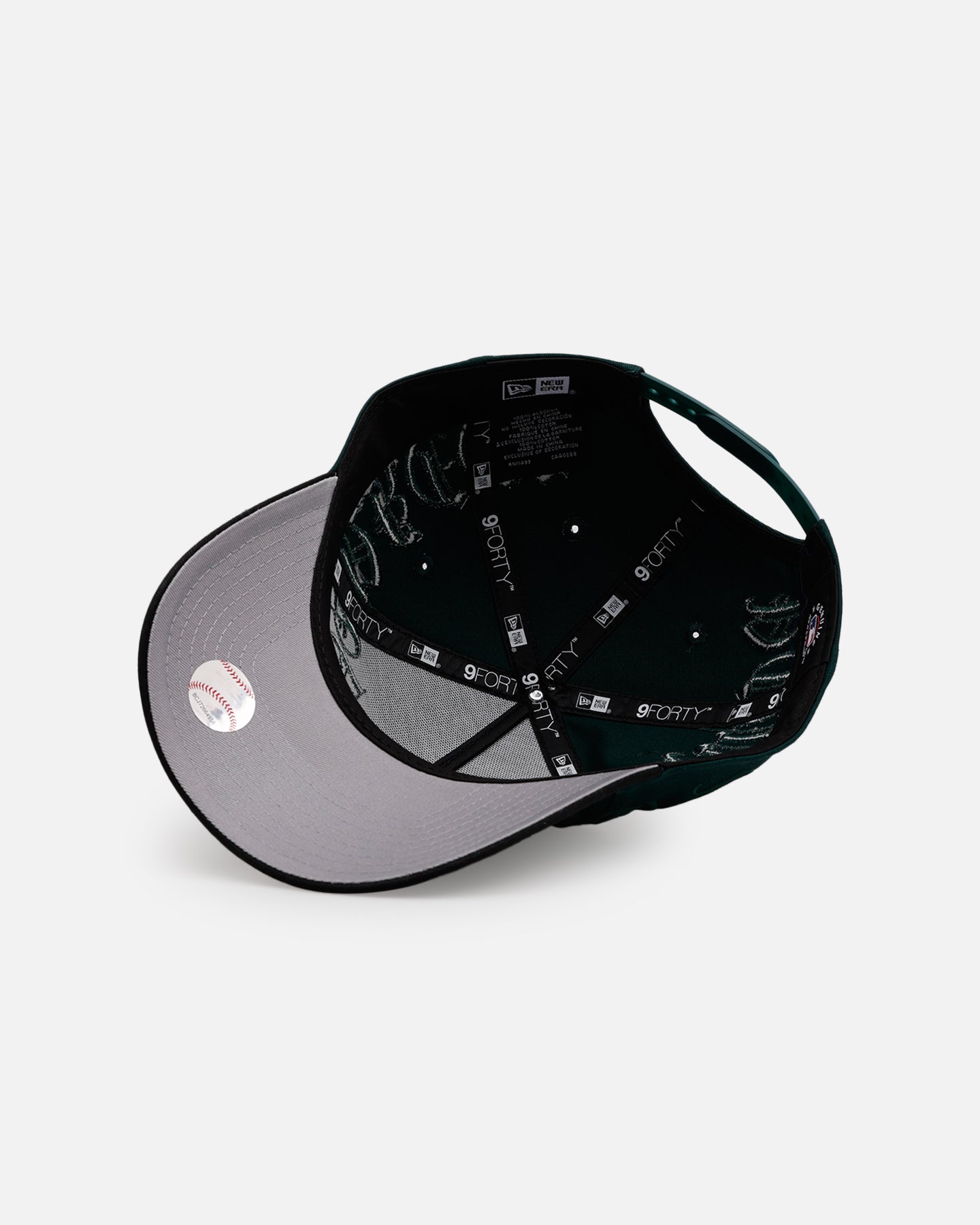 New Era New York Yankees 'Gothic Script Two Tone' 9FORTY A-Frame Snapback Dark Green/Black、mySite、zt4zffjzw