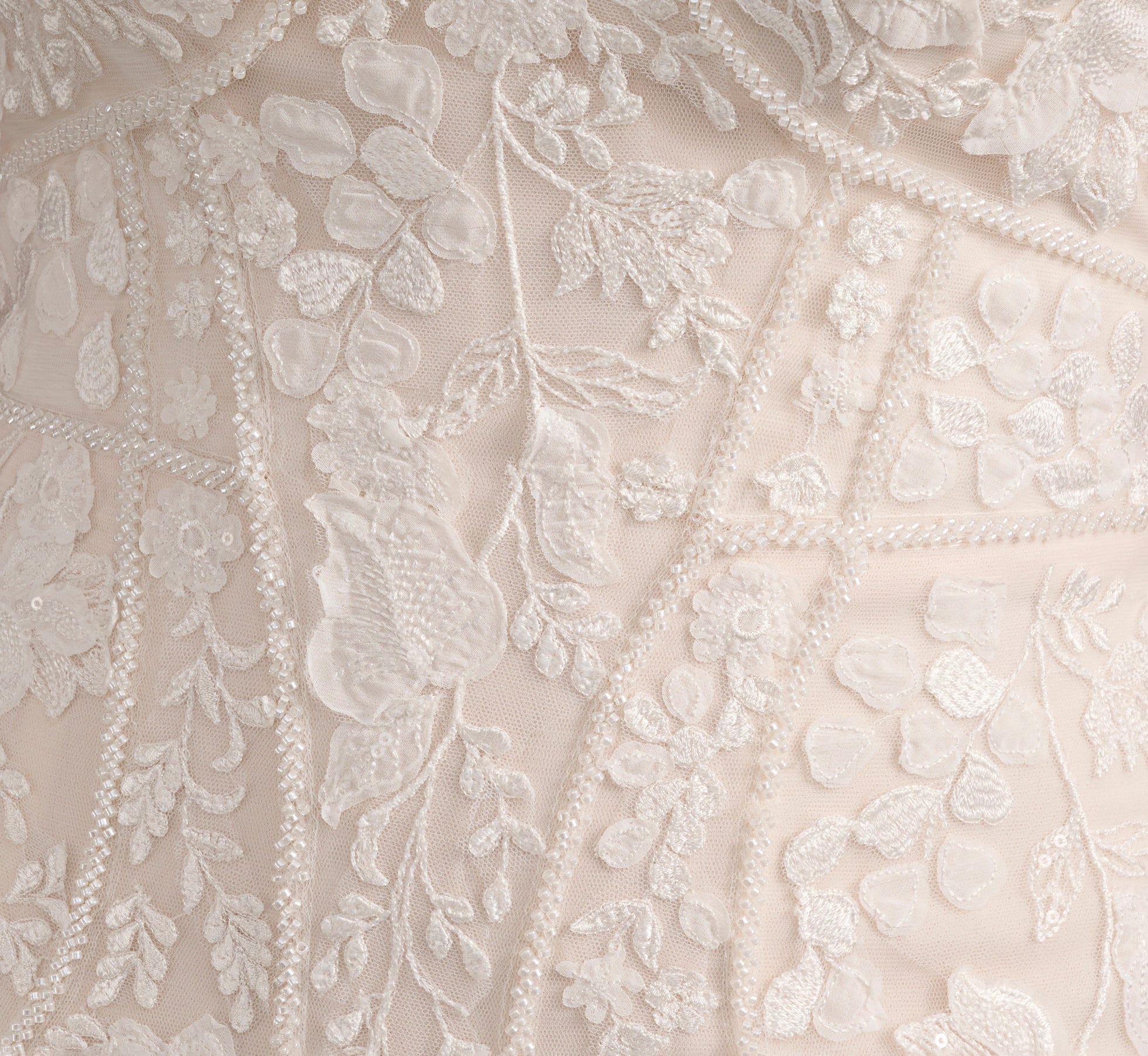 Lace And Tulle Fit And Flare Gown In Ivory/Almond In Ivory Almond、mySite、solidvoid