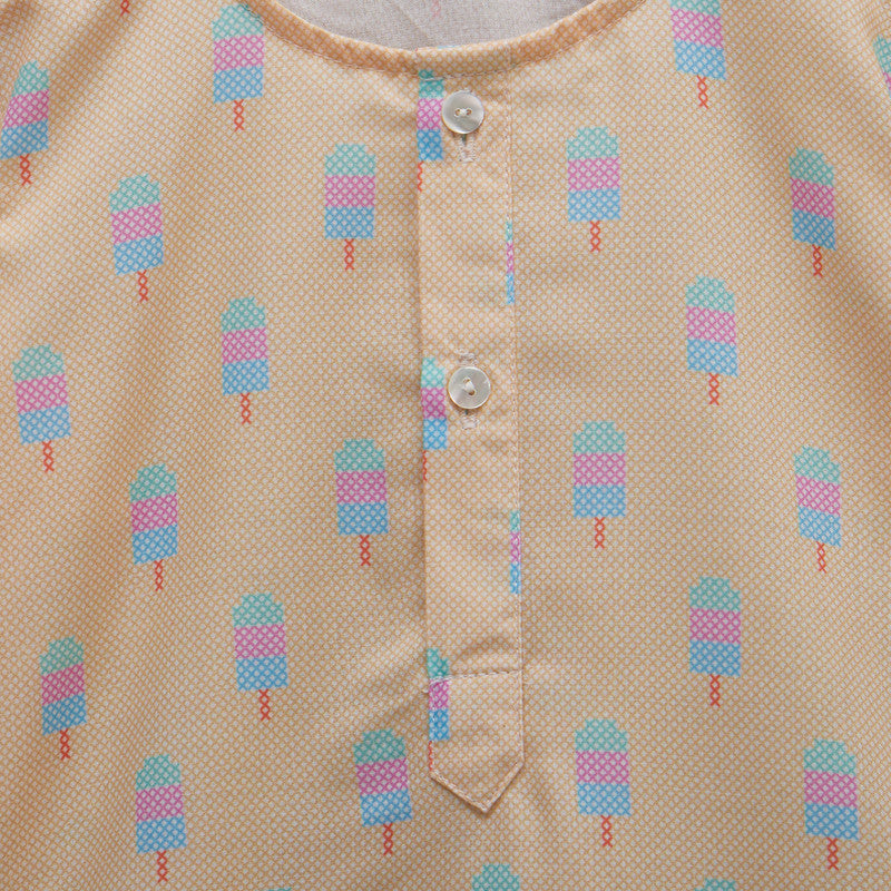 Cotton Pyjama Set For Kids | Printed | Off-White、mySite、camillekostekn