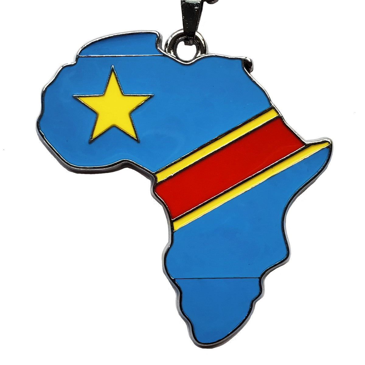 Democratic Republic of Congo Flag Pendant Necklace African Map Chain、mySite、solidvoid