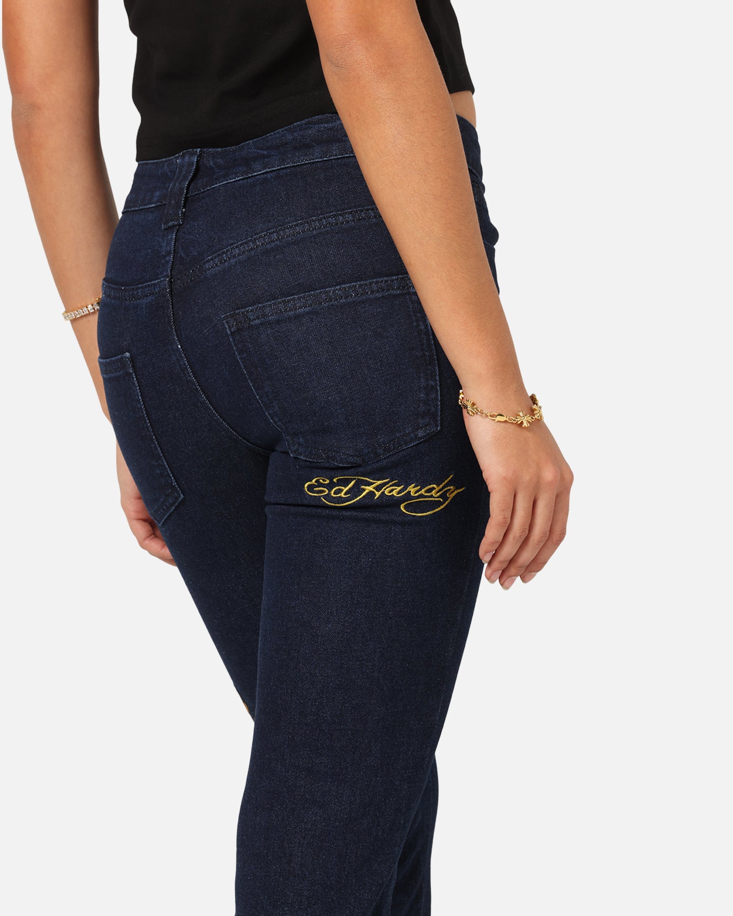 Ed Hardy Women's Feline Bootleg Jeans Indigo Denim、mySite、zt4zffjzw