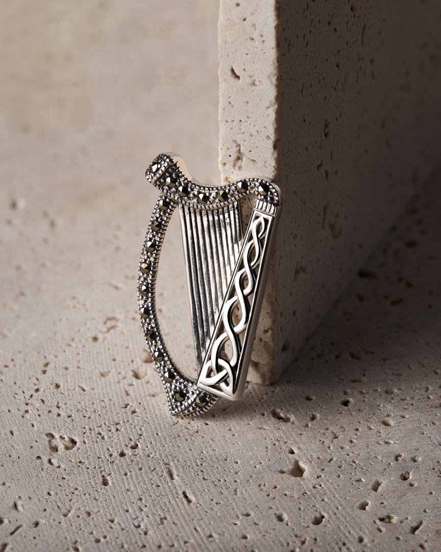 Silver Marcasite Harp Brooch、mySite、botmansion