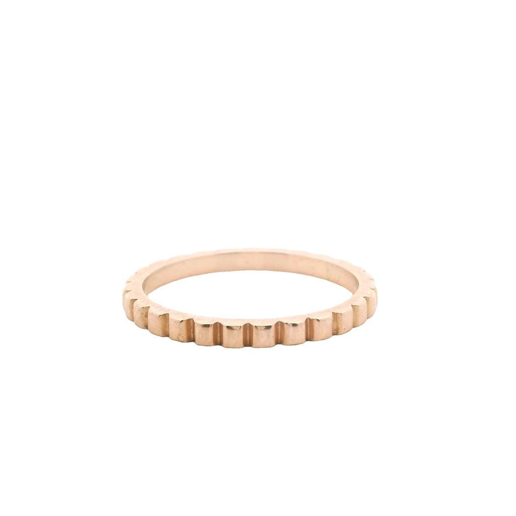  Estate 14K Yellow Gold Ridged Stackable Fashion Band