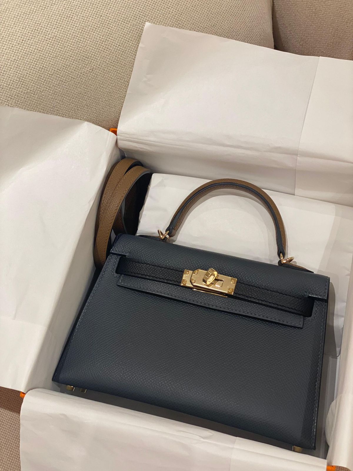 Hermes Kelly 20 tricolor Gris misty/black/Alezan Epsom GHW W、mySite、garminoutage.com