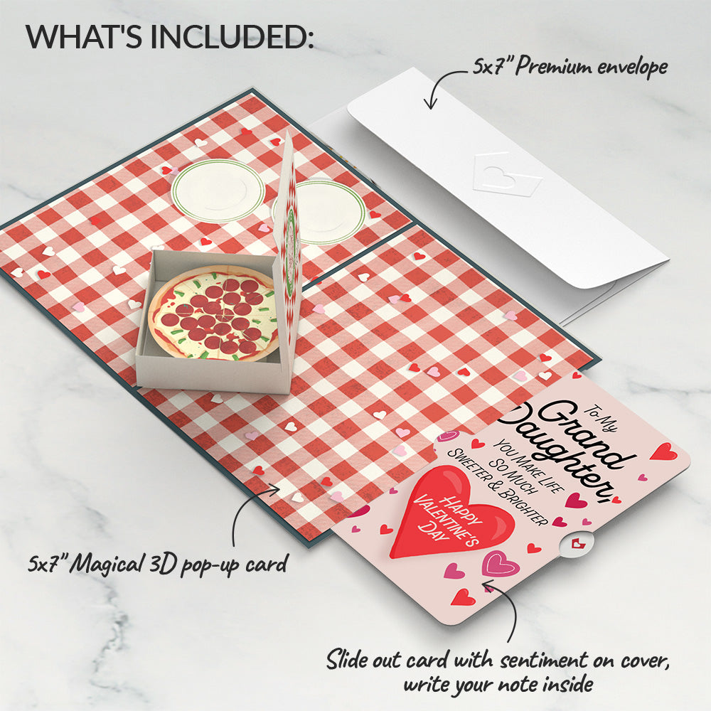 Pizza Love Valentine Pop-Up Card and Sentiment Set for Granddaughter、mySite、solidvoid