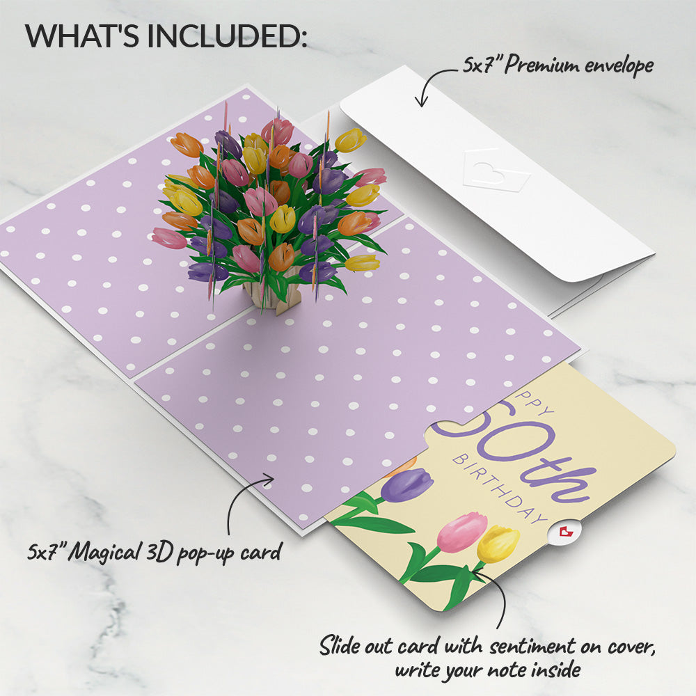 Tulips 60th Birthday Pop-Up Card and Sentiment Set、mySite、solidvoid
