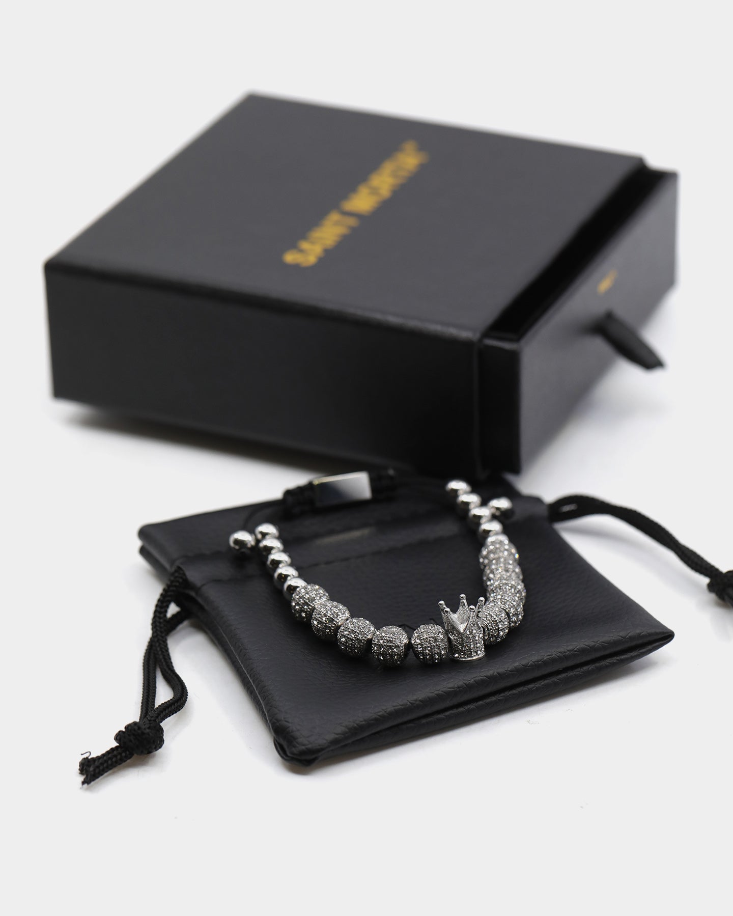 Saint Morta Crown Bracelet Iced White Gold、mySite、zt4zffjzw